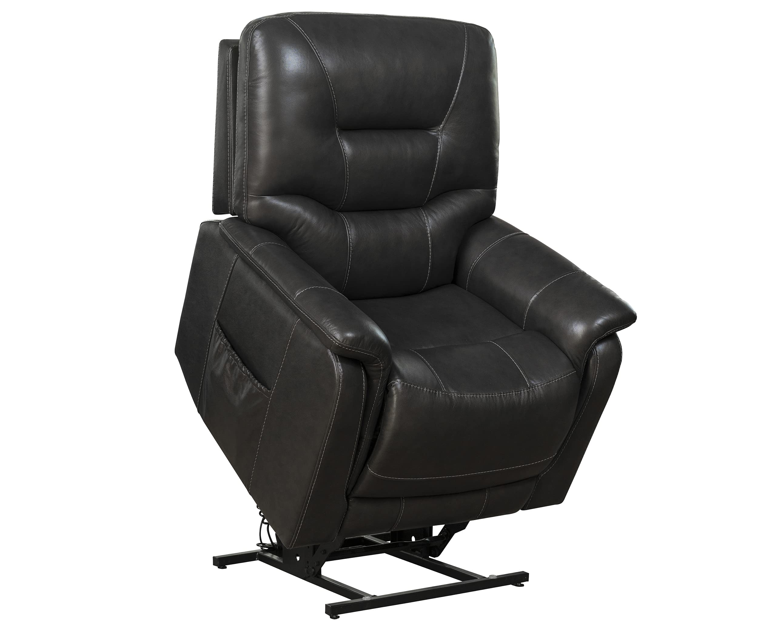 Barcalounger Lorence Lift Recliner in Venzia Gray Leather