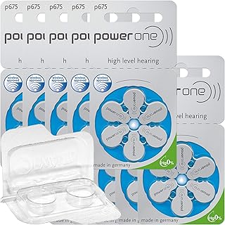 Power One 675 - Lote de 60 pilas para audífonos (10, 13, 312, 675), color azul 24600