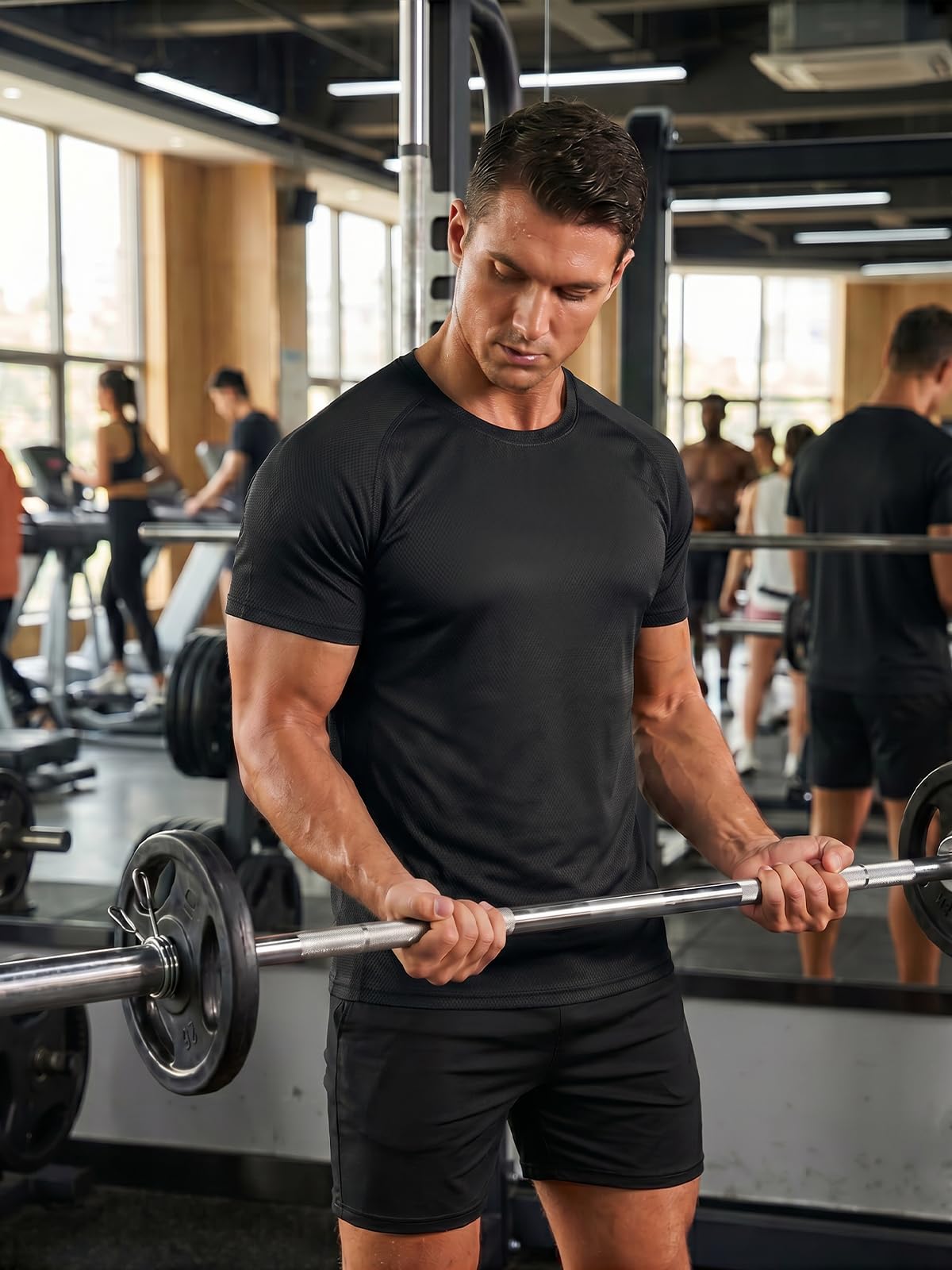3er Pack Sport Tshirts Funktionsshirt Herren Sportshirt Herren Kurzarm Schnelltrocknend Atmungsaktive Trainingsshirt Men Gym Shirt