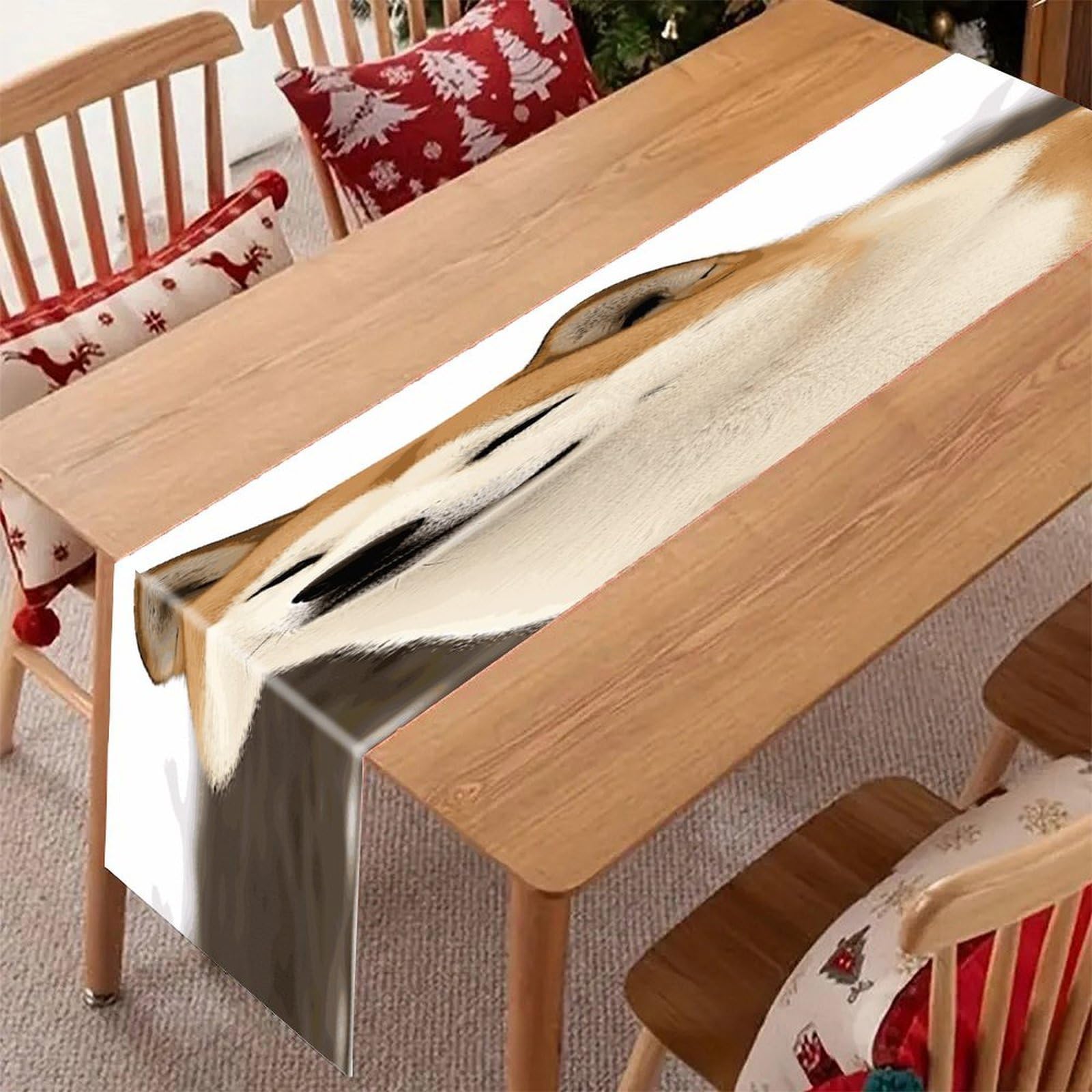 Rustic Linen Table Runner Farmhouse Style Akita Table Runners Boho Style Tabletop Collection Home Long Dining Table Decoration for Party Living Room 13" X 71"