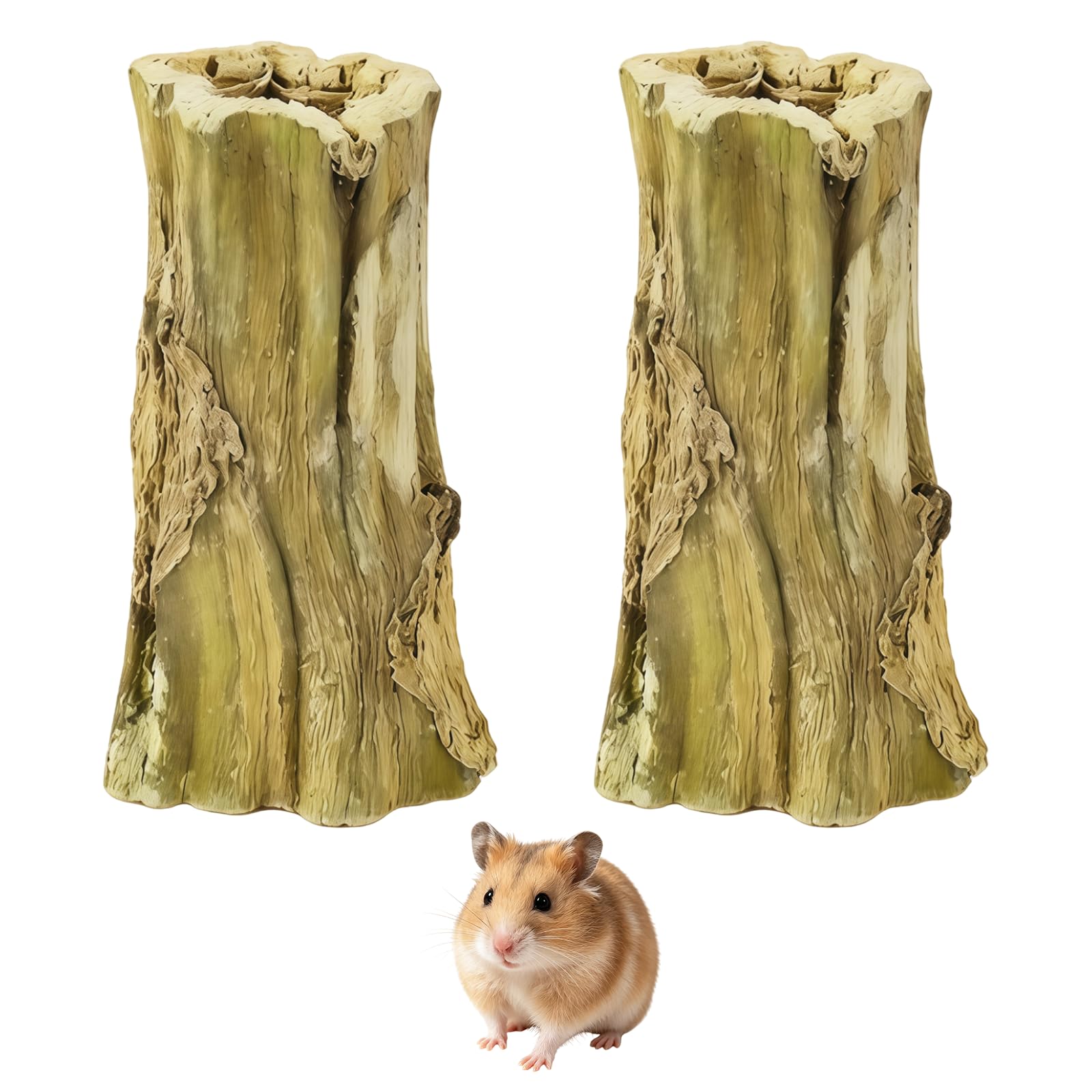 BORFUE 2 Pieces Natural Papaya Vine Hamster Small Wood Chew Toys Animals Molar Wood for Rabbit, Hamster, Guinea Pig, Chinchilla, Gerbil, Rat Healthy Chews Teeth Grinding Treats