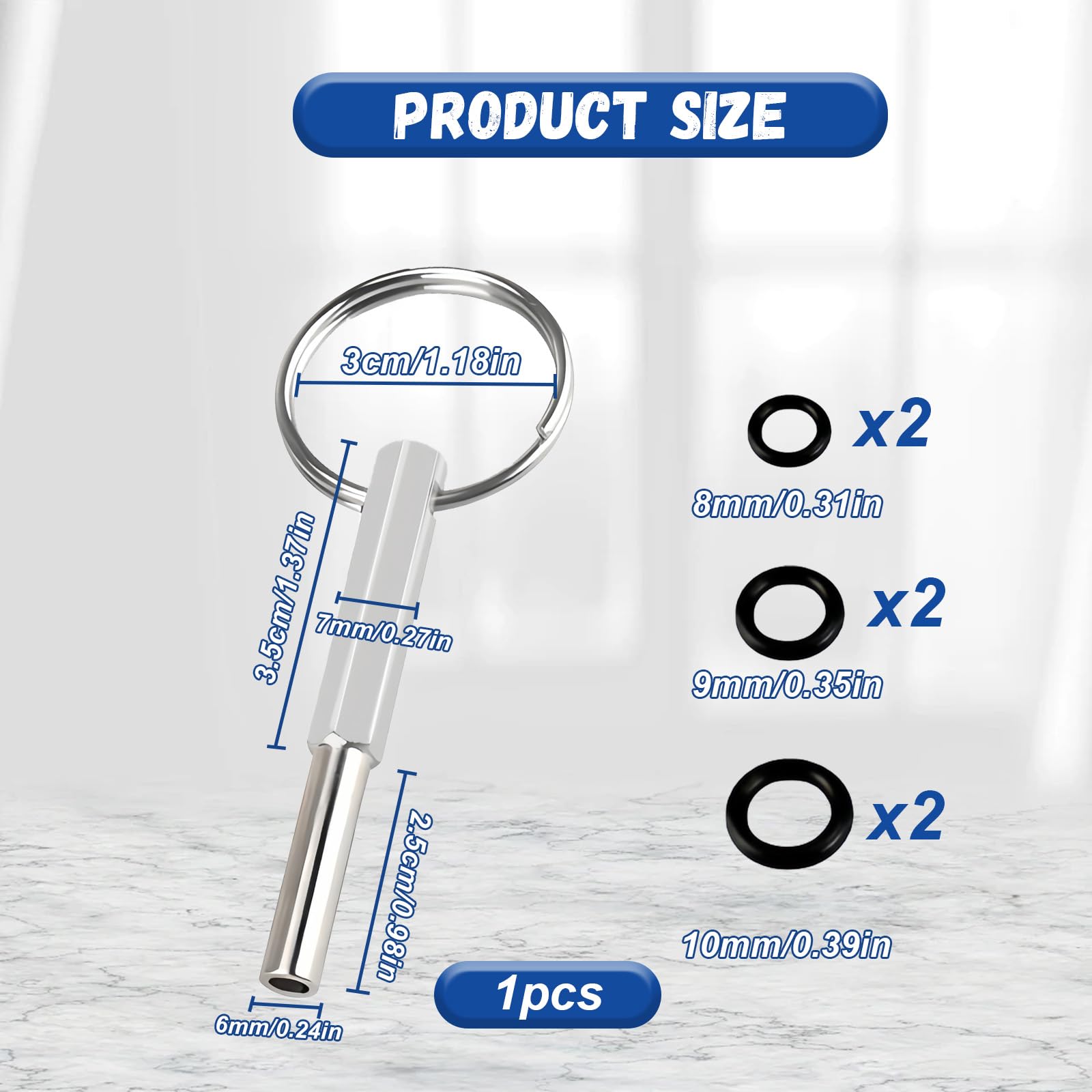 Clé à Tête Ovale Pour Machine à Café - Acier Inoxydable Avec 6 Rondelles - Compatible Jura, Krups