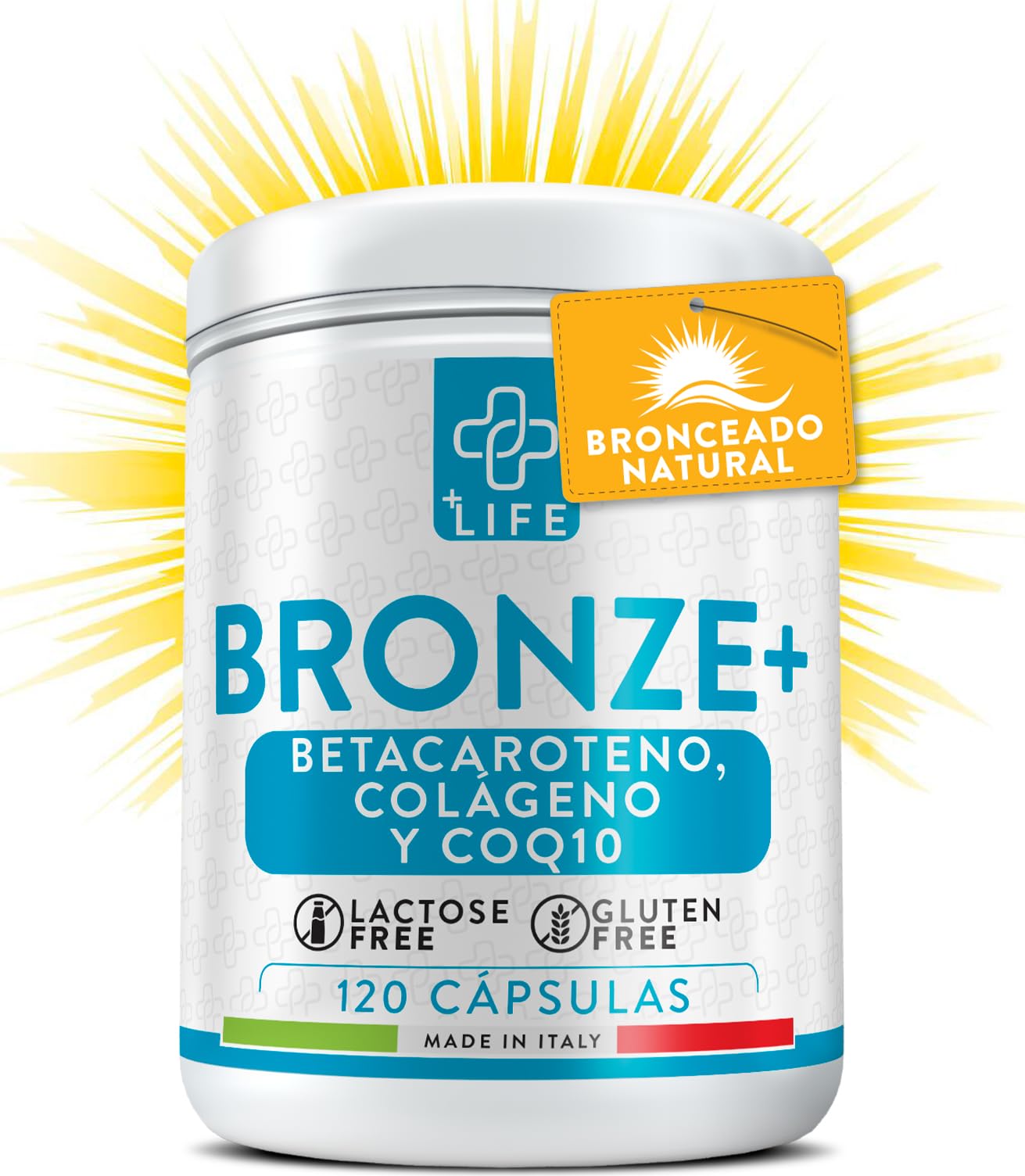 120 cápsulas con betacaroteno, colágeno hidrolizado y ácido hialurónico