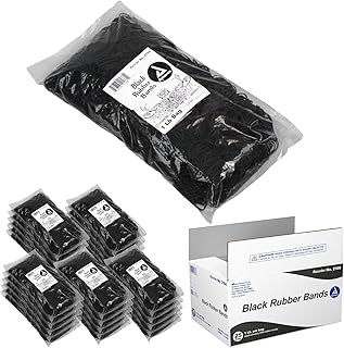 Dynarex Black Rubber Bands - Elastic Bands for Coil Tattoo Machines 12 and 13 - Reusable Tattoo Rubber Bands - 1 lb. Bag, Approx 2500 Pieces - 1 Case, 25 Bags
