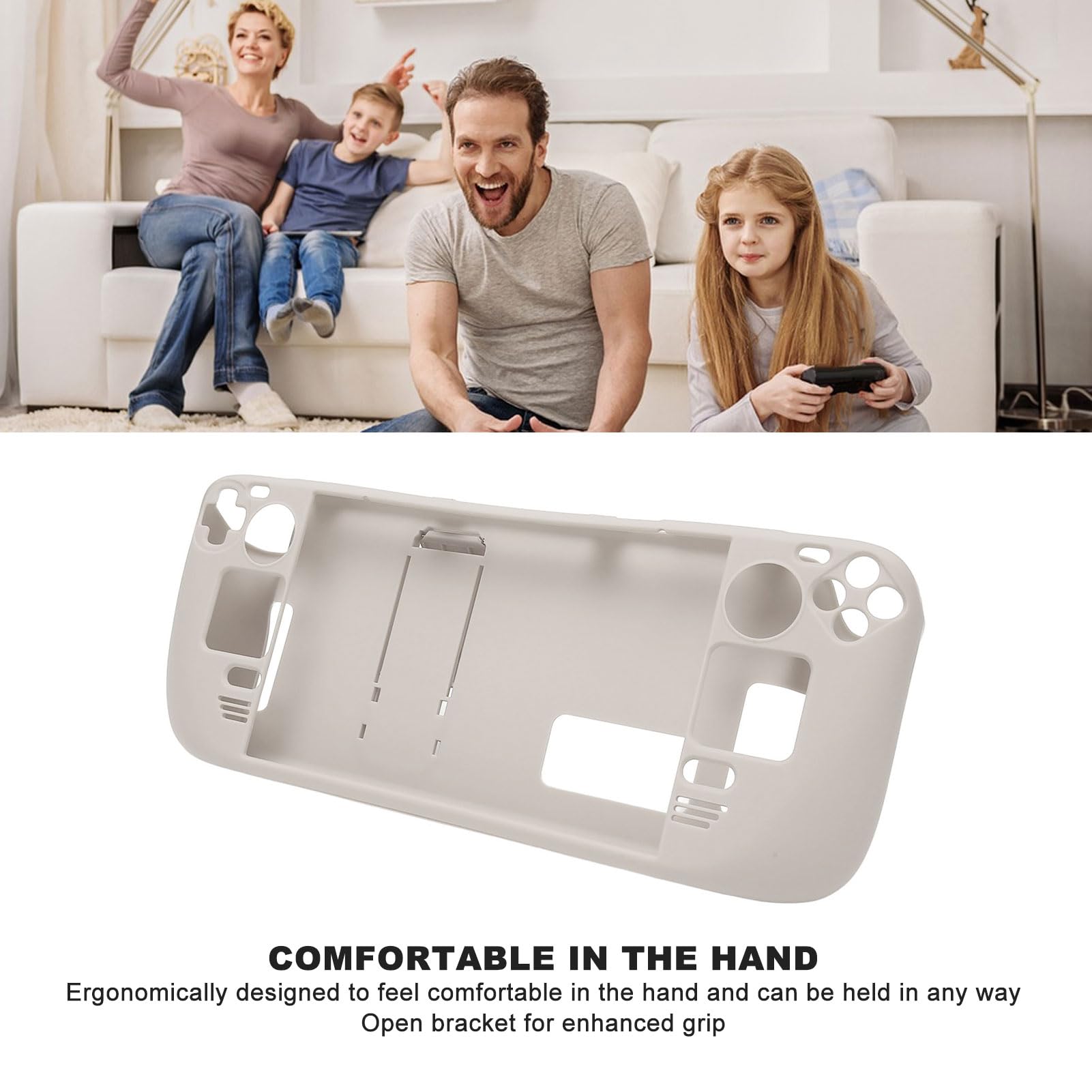 Étui de Béquille pour Steam Deck étui de Protection Complet pour Steam Deck Antichoc Antidérapant Accessoires Anti-Collision avec Fonction de Support (Céramique Blanche)