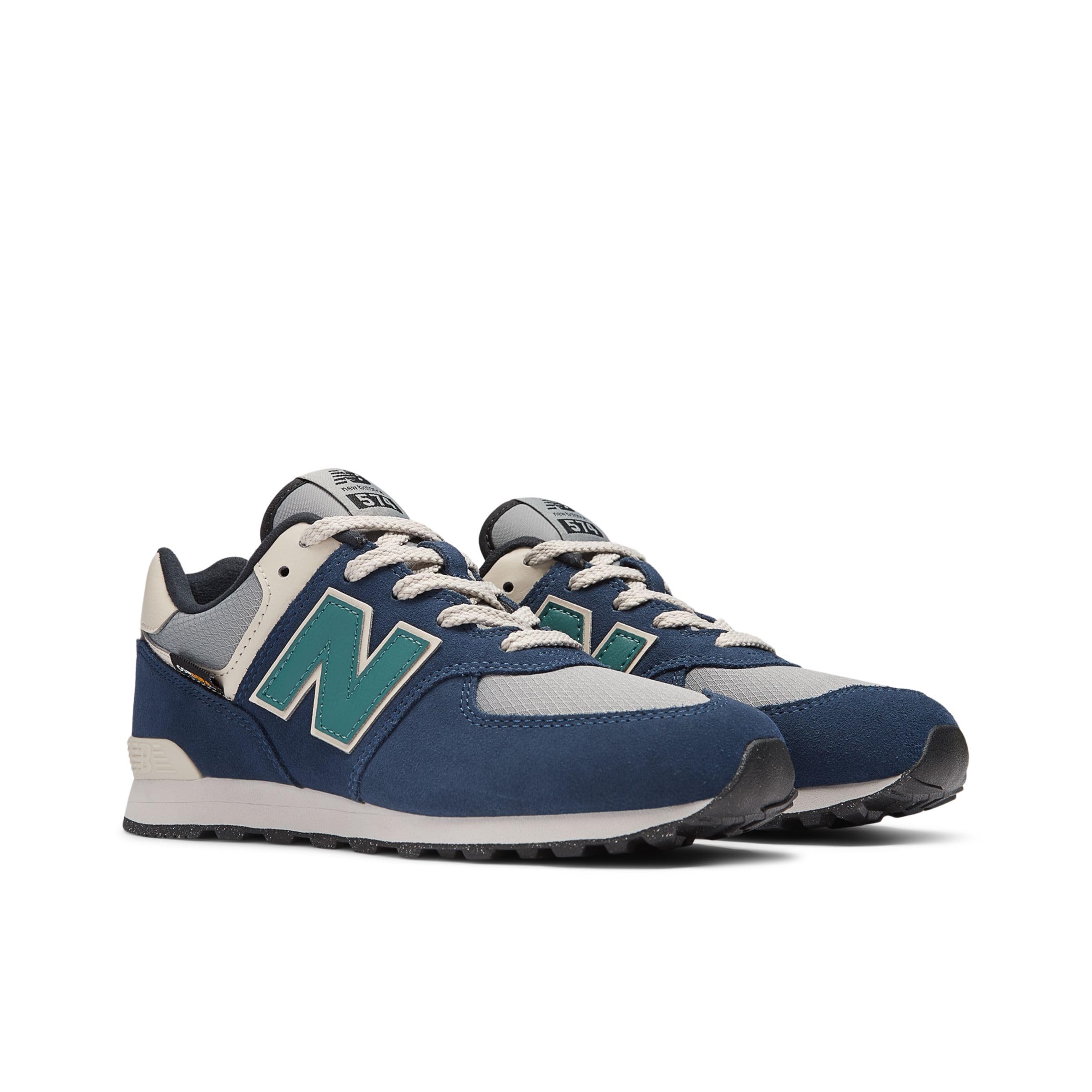New Balance Kids 574 V1 70s Racing Lace-up Sneaker, Nb Navy/Slate Gray, 4 US Unisex Big