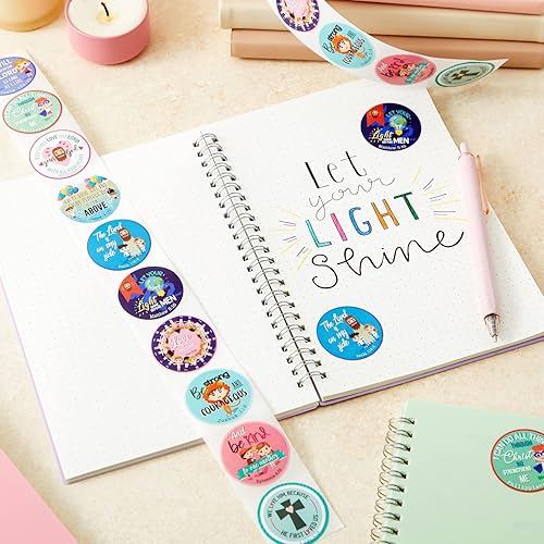 Miniatura 3 de Rollo de calcomanías con versículo bíblico, calcomanías religiosas para niños, manualidades de escuela dominical, suministros de estudio bíblico de