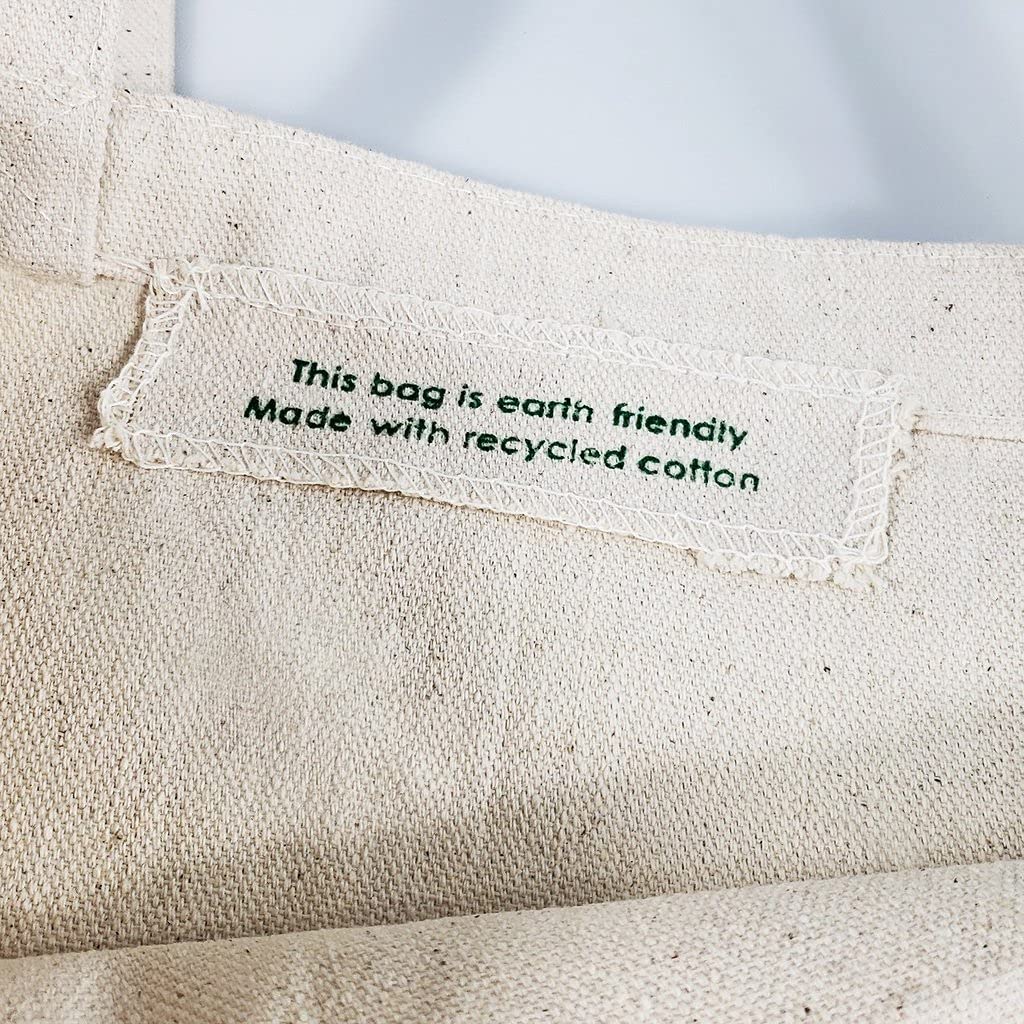 12 Stück Großhandel recycelte Segeltuch-Tragetaschen in Großpackung, 38,1 x 40,6 cm, strapazierfähige, wiederverwendbare Baumwolltuch, unbeschriftet, Natürlich, Einheitsgröße