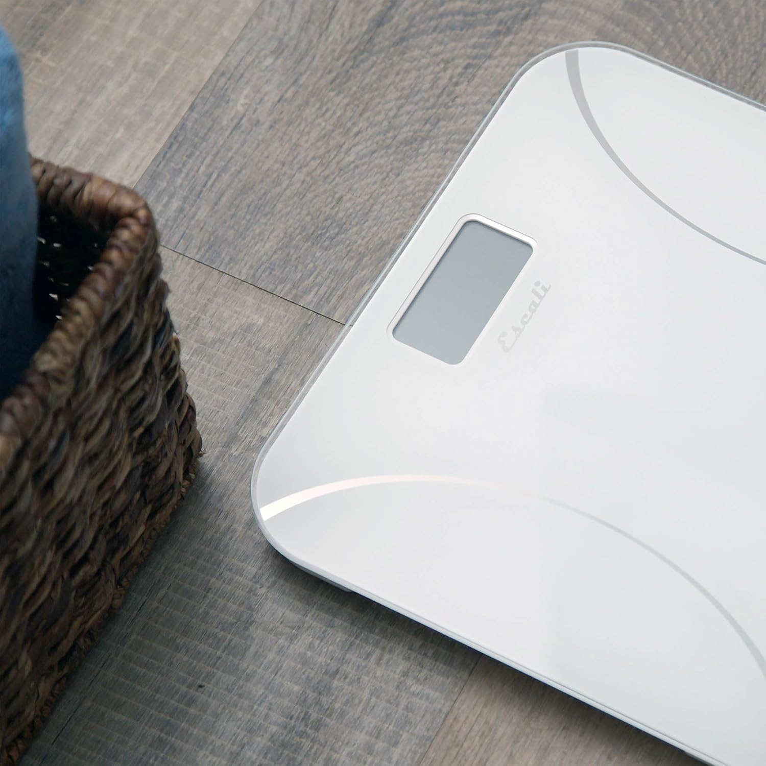 Close-up of the Escali Kinetic Scale's digital display showing weight