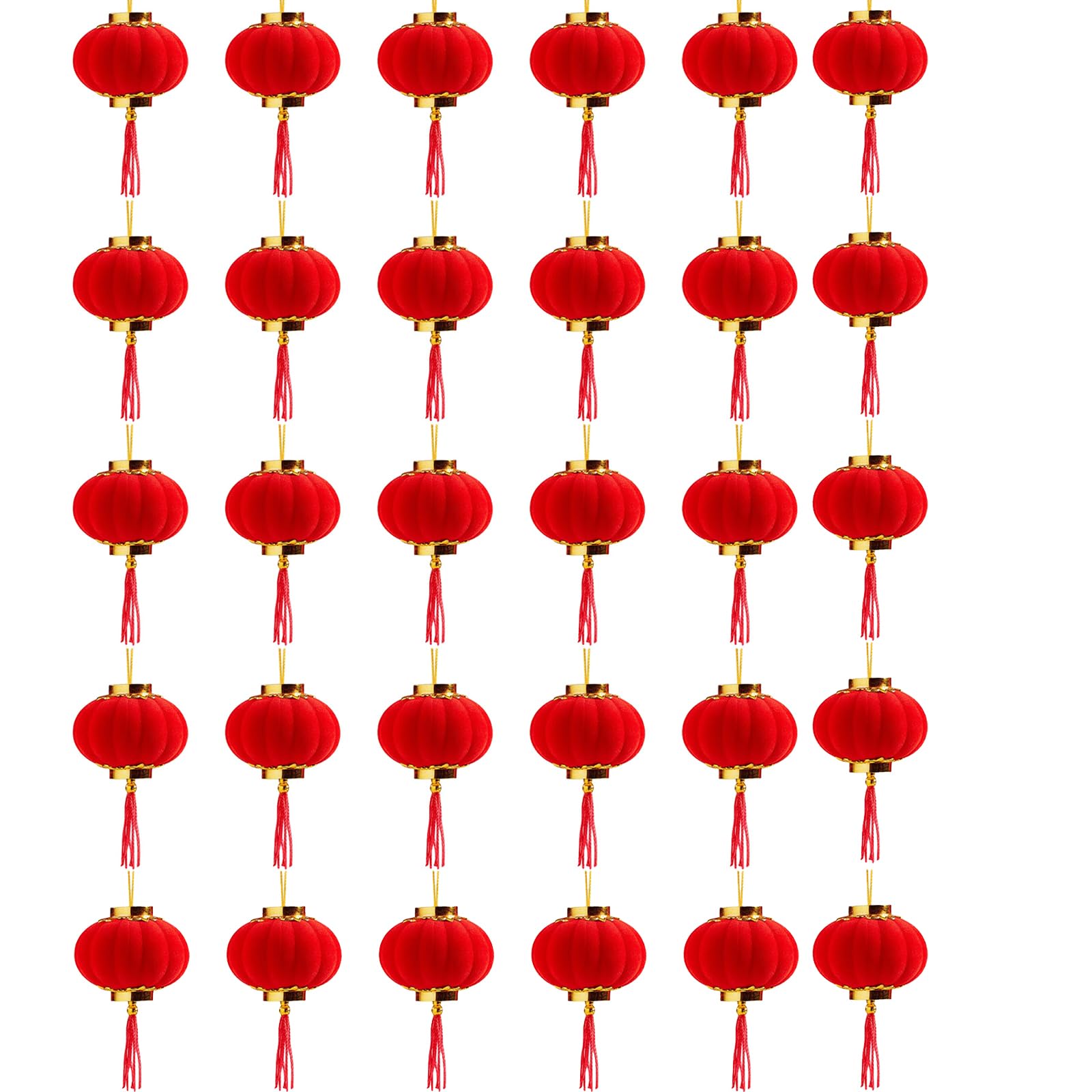30 PCS Mini Lanterne Cinesi Rosse, Lanterne Rosse Cinesi Decorazioni, Decorazione Tradizionale da Appendere per Capodanno, Festa di Primavera, Matrimoni e Feste