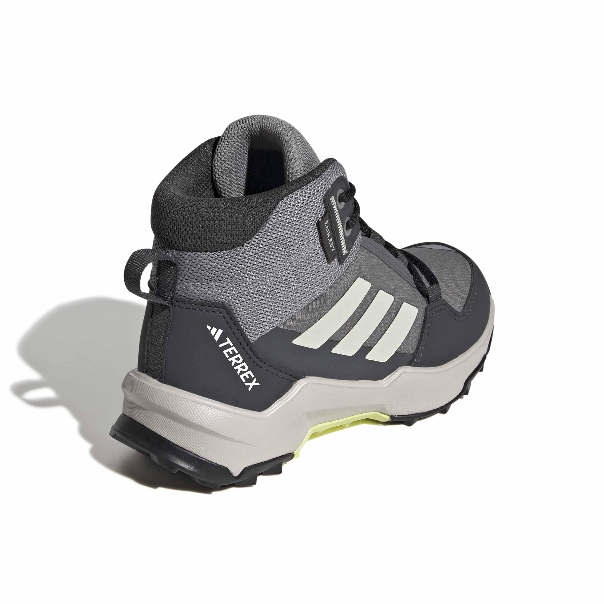 adidas Uniseks - dzieci Terrex Ax4R Mid Rain.Rdy Hiking Shoes, grey four/Dual Yellow/carbon, 32 EU