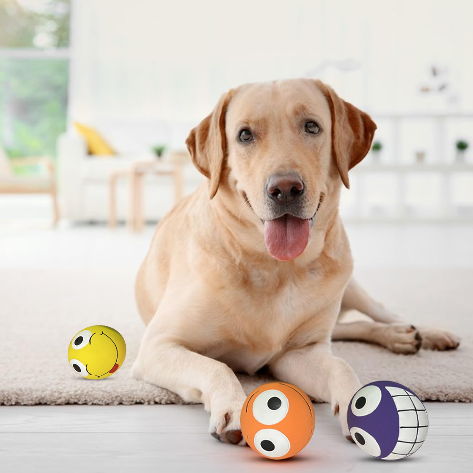 Multipet Hundespielzeug mit drei Erbsen in einer Schote, quietschendes Kauspielzeug, interaktives Erbsen-Kapsel-Hundespielzeug, 3 XL-Latex-Quietschbälle, 7,6 cm (Kugelgröße)