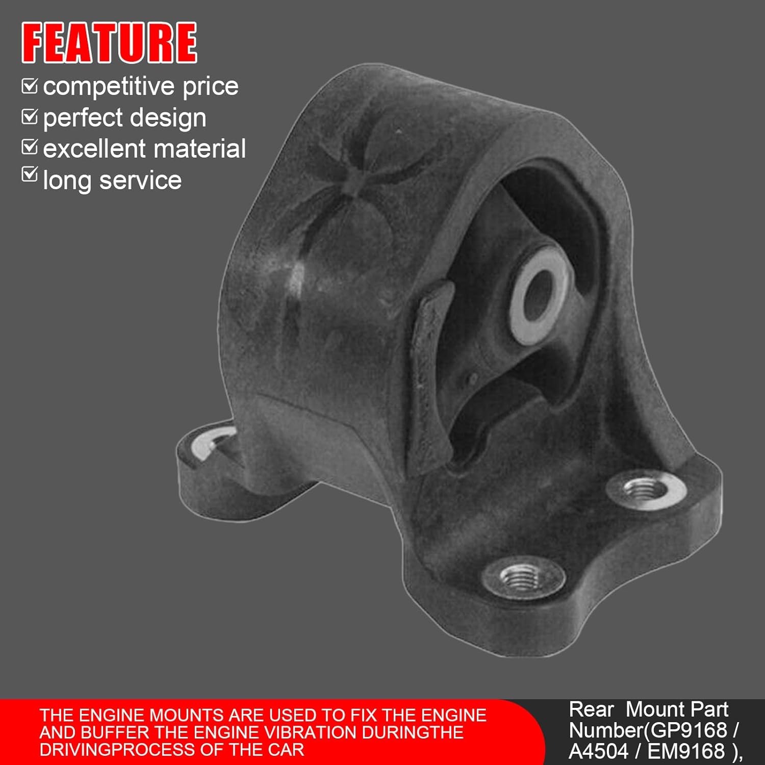 5Pcs Engine Motor & Transmission Mount Kit Replacement for Honda Element 2.4L 4WD 2003 2004 2005 2006 2007 2008 2009 2010, Manual Trans Replace OE A4579, A4573, A65010, A4504, A6597