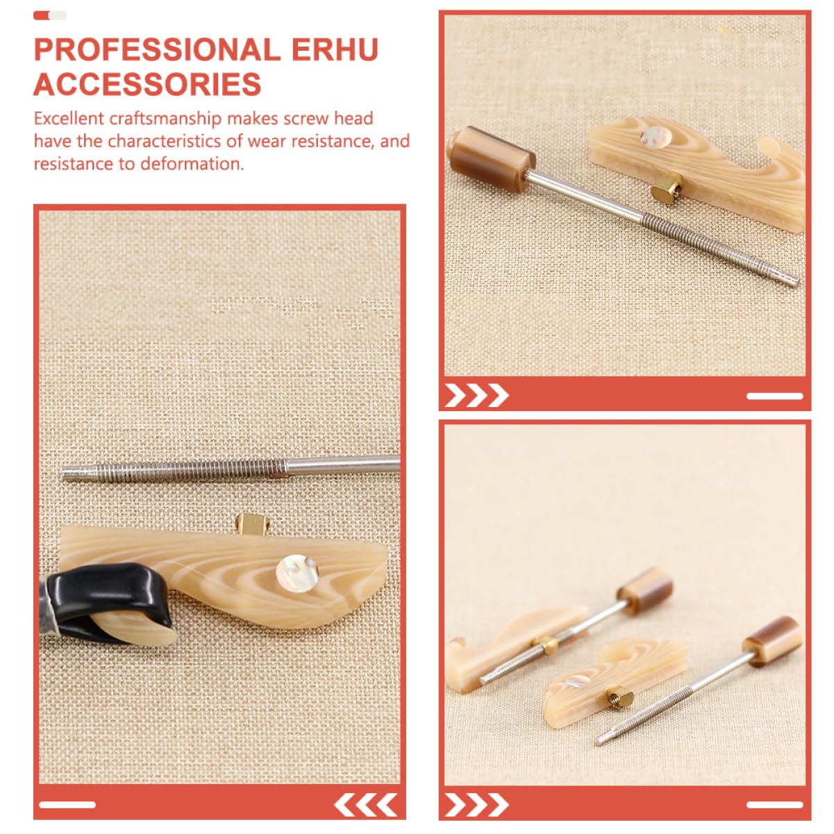ibasenice 4 Pezzi Erhu Erhu Supporto Erhu Parti Professionale Erhu Accessori Arco Per Erhu Strumento Musicale Arco Erhu Arco Di Ricambio Erhu Kit Di Riparazione Asiatico Insturment