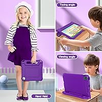 Vista 5 de Funda para iPad Air de 5ª y 4ª generación, iPad Air de 10.9 pulgadas 2022/2020 con protector de pantalla, funda protectora para iPad Pro 11 con asa