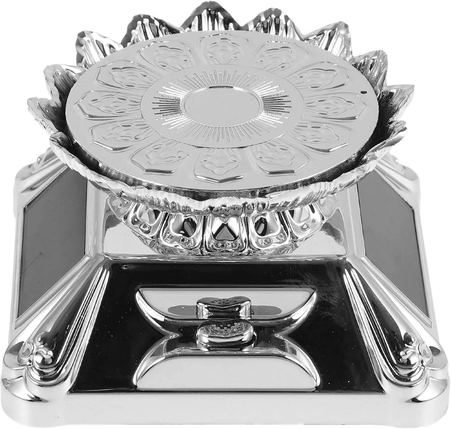 SOLUSTRE Rotating Jewelry Tray Display Stand Solar Powered with LED Lights
