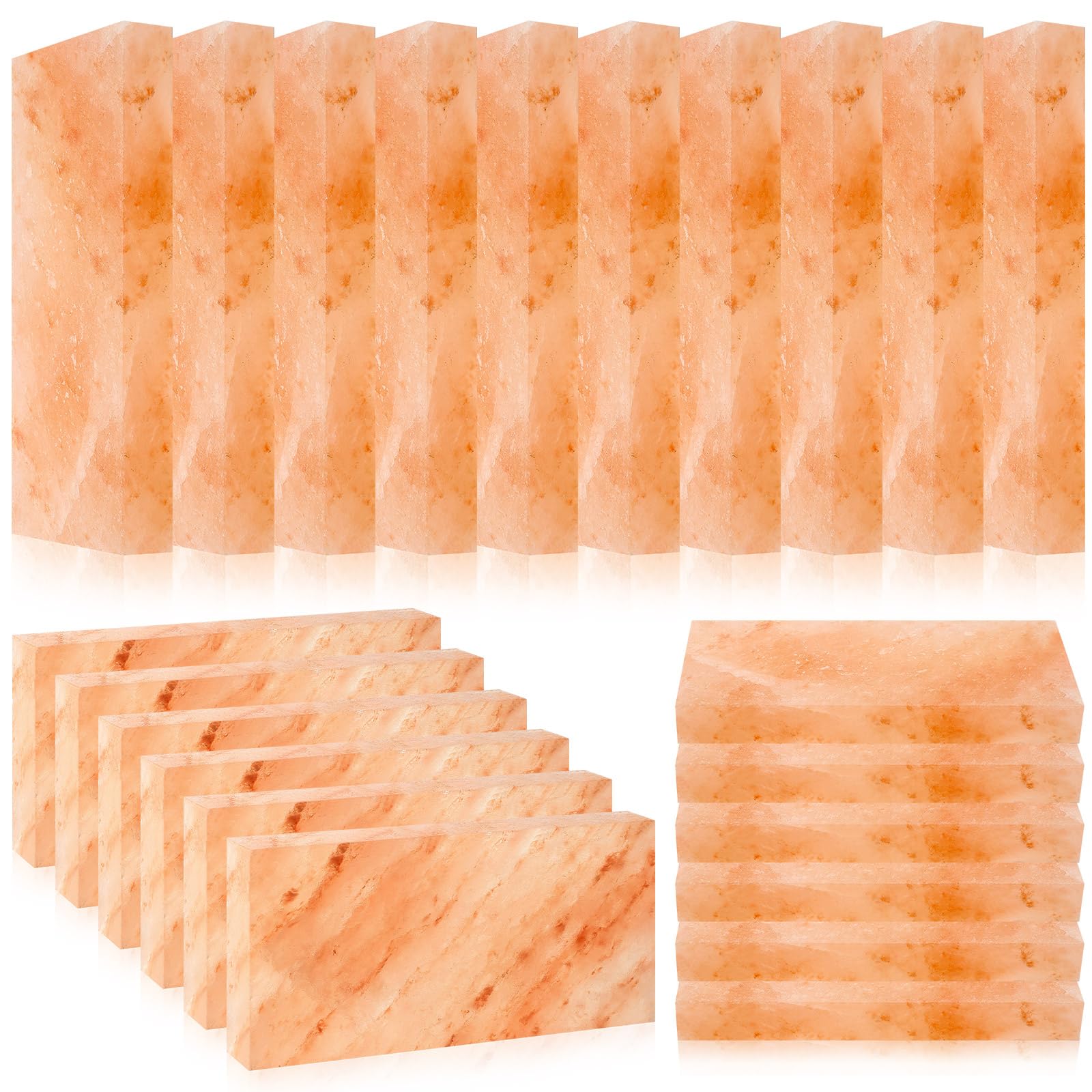 Photo 1 of Swiffen 24 Pcs Himalayan Salt Tiles for Sauna Spa, 8 x 4 x 1 Inches, Natural Pink Salt Bricks Bulk Stone Blocks for Building Sauna Room, Spa Walls, Massage, Dry Aging, Wellness Centers, Home DIY Decor