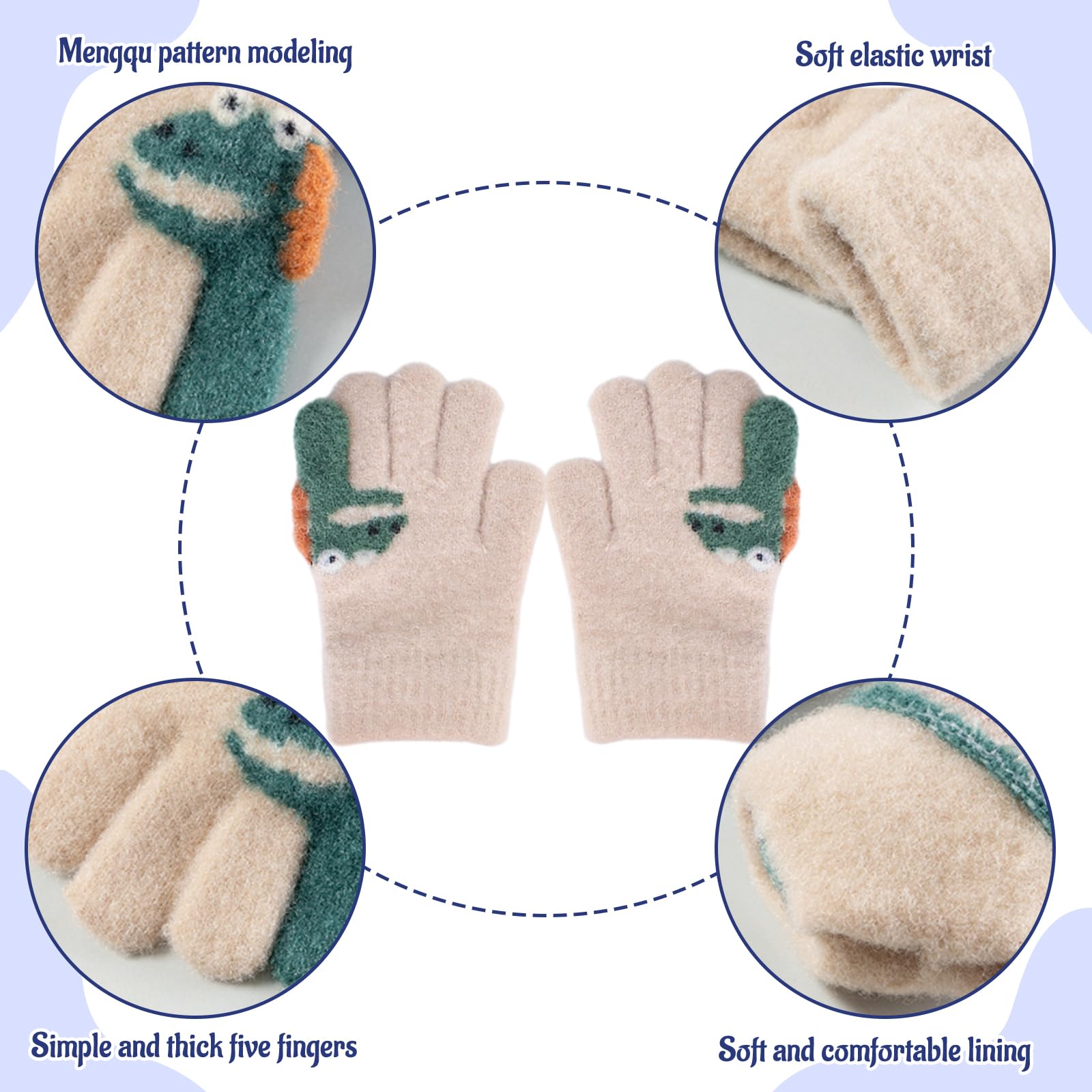 3 Piezas Conjunto De Punto Sombrero Bufanda Guantes, Gorro De Punto TéRmico Con Forro Polar Grueso, Caliente Bufanda Guantes Gorro De Invierno Set, Regalo Para Unisex 2-8 AñOs