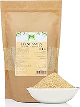 Leinsamen Gold gemahlen 1kg von der Grünen Essenz Geschrotete Leinsamen Gold ohne Zusätze - Leinsaat ideal zum Backen Goldleinsamen naturbelassen Rohkostqualität - vegan (1 Kg)