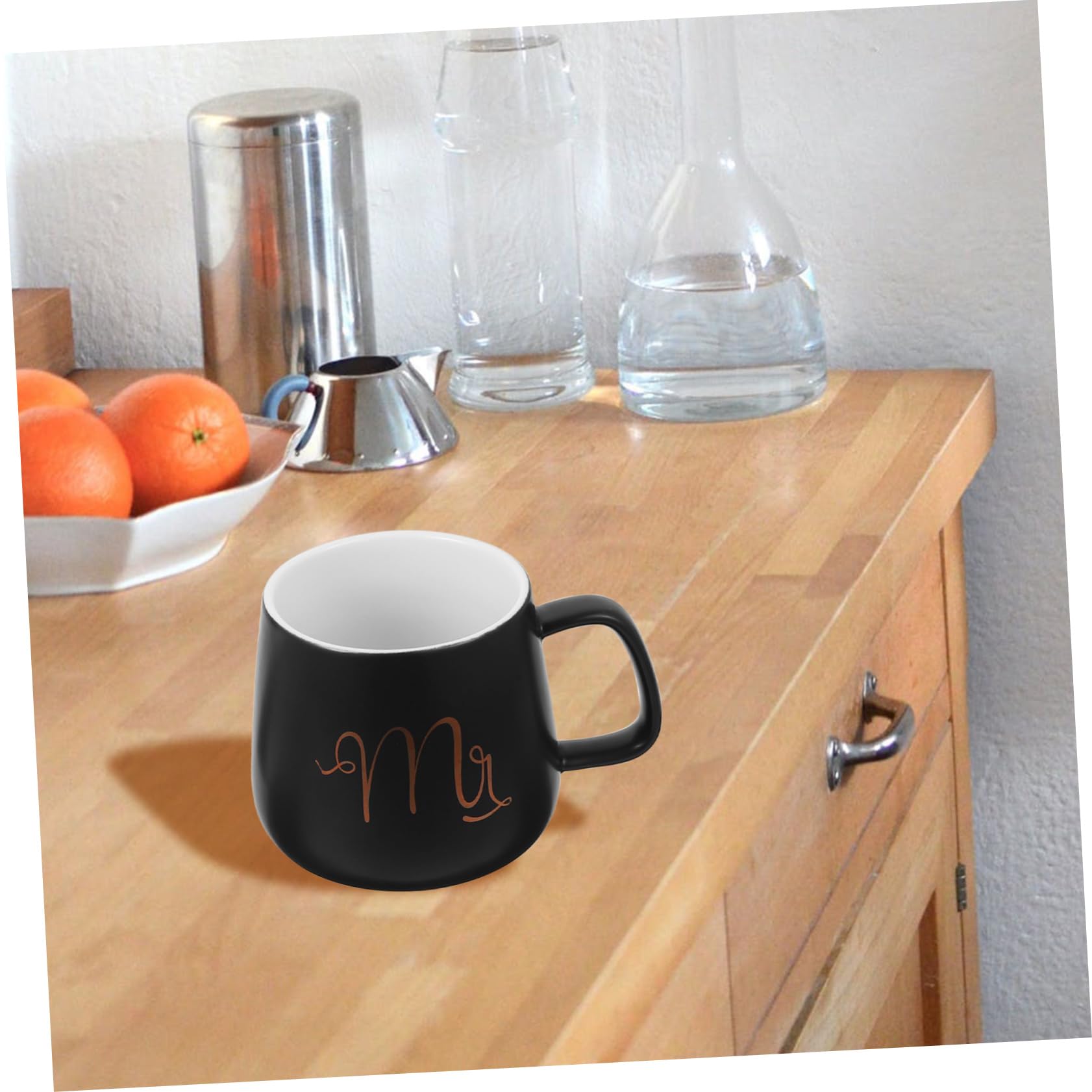Abaodam Set 2 Tazze da Caffè 330ml per Anniversario di Matrimonio con Manico e Superficie in Porcellana con Manico e Superficie Giorno del Matrimonio Regalo Sposa e