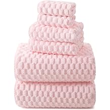 REDKISS Pink Microfiber Bath Towels Set - 35x70 Inches Oversized Bath Sheets, Extra Large Bath Towels Set for Adults, Super Soft Quick Dry Lint Free Absorbent Microfiber Shower Towels, 6 Pack
