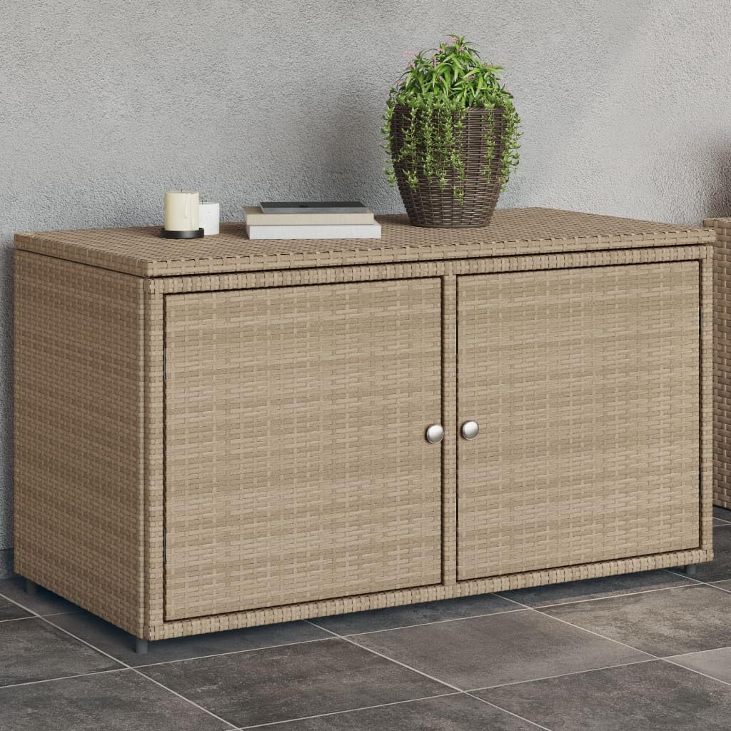 Home Outdoor AutresArmoire de rangement de jardin Beige 110 x 55 x 60,5 cm Poly Rotin