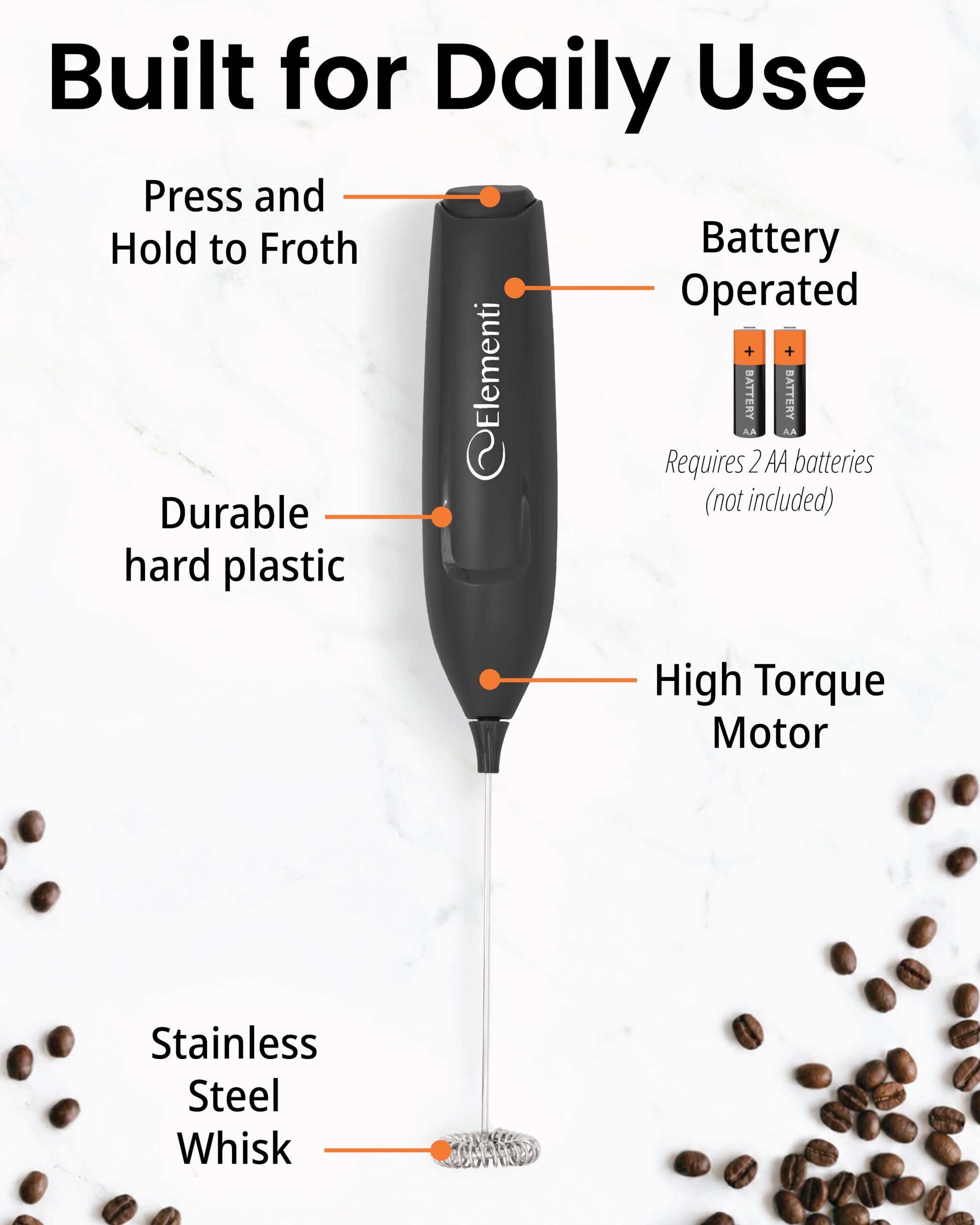 Elementi Milk Frother Wand - Make Creamy Lattes! -3 Elementi Milk Frother Wand - Make Creamy Lattes! -3