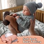 ADFO Lifelike Reborn Bébés Poupées Garçon - 17-Inch Soft Body Realistic-Newborn Full Body Vinyl Anatomiquement corrects Poupées Bébés de Vie Réelle avec Accessoires de Jouet pour Enfants Age 3+
