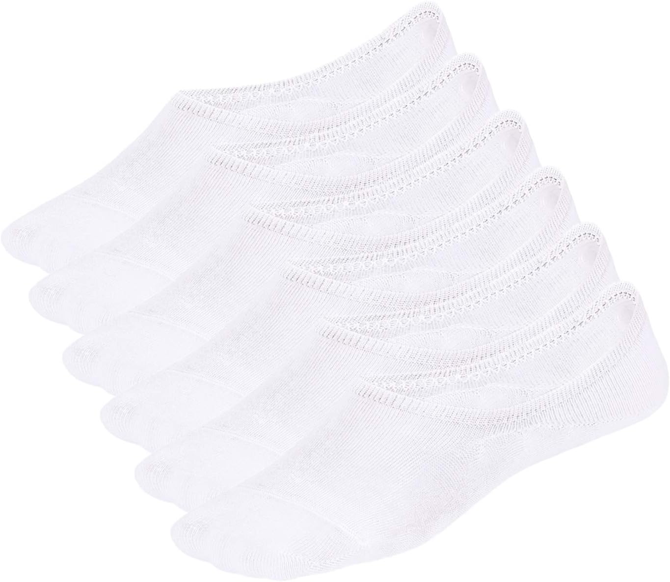 WHISPER DEER No Show Liner Socks Women - (Size 4-7/7-10/10-13) Low cut Invisible Cotton Sneaker Socks with Non Slip Grips