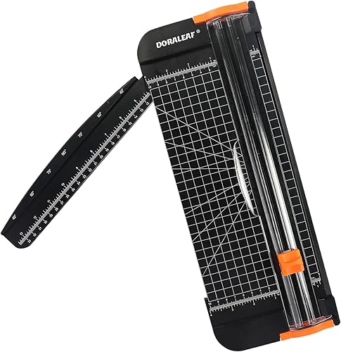 Cortador de papel para aula, recortadora de papel pequeña de 12 pulgadas, herramienta de suministros con protección automática de seguridad y regla