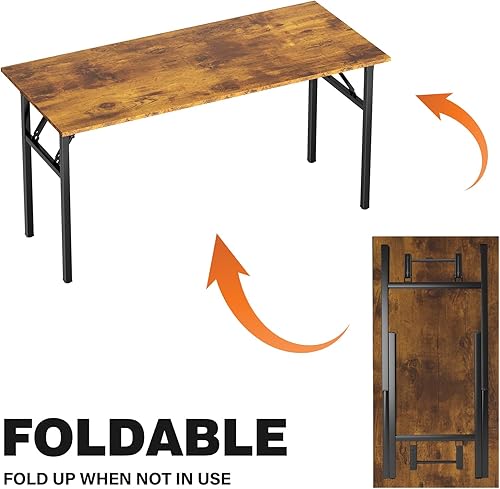 Miniatura 242 de DlandHome Escritorio plegable pequeño de 31.5 pulgadas, escritorio de computadora para oficina en casa, mesa plegable para espacios pequeños, no