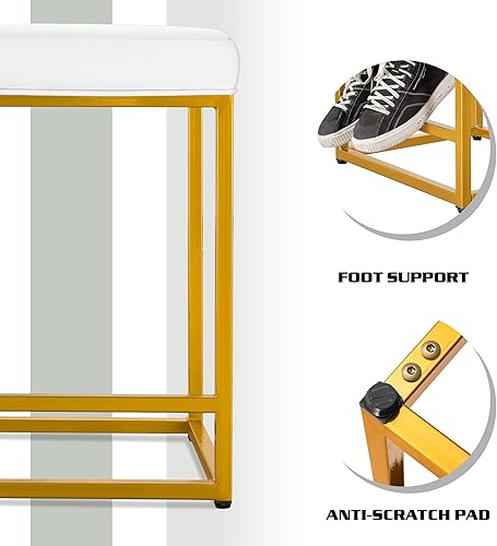 Miniatura 6 de Homall Taburetes de bar, altura de mostrador de 24 pulgadas, juego de 2 taburetes de bar para isla de cocina, sillas de bar de piel sintética sin