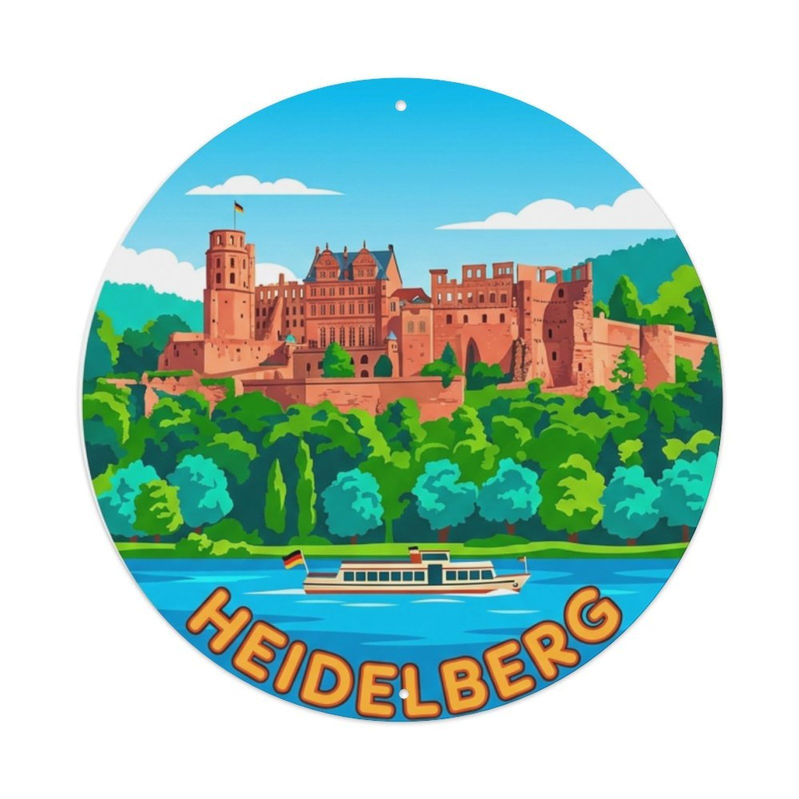 Metal Tin Sign Vintage Travel Germany Heidelberg