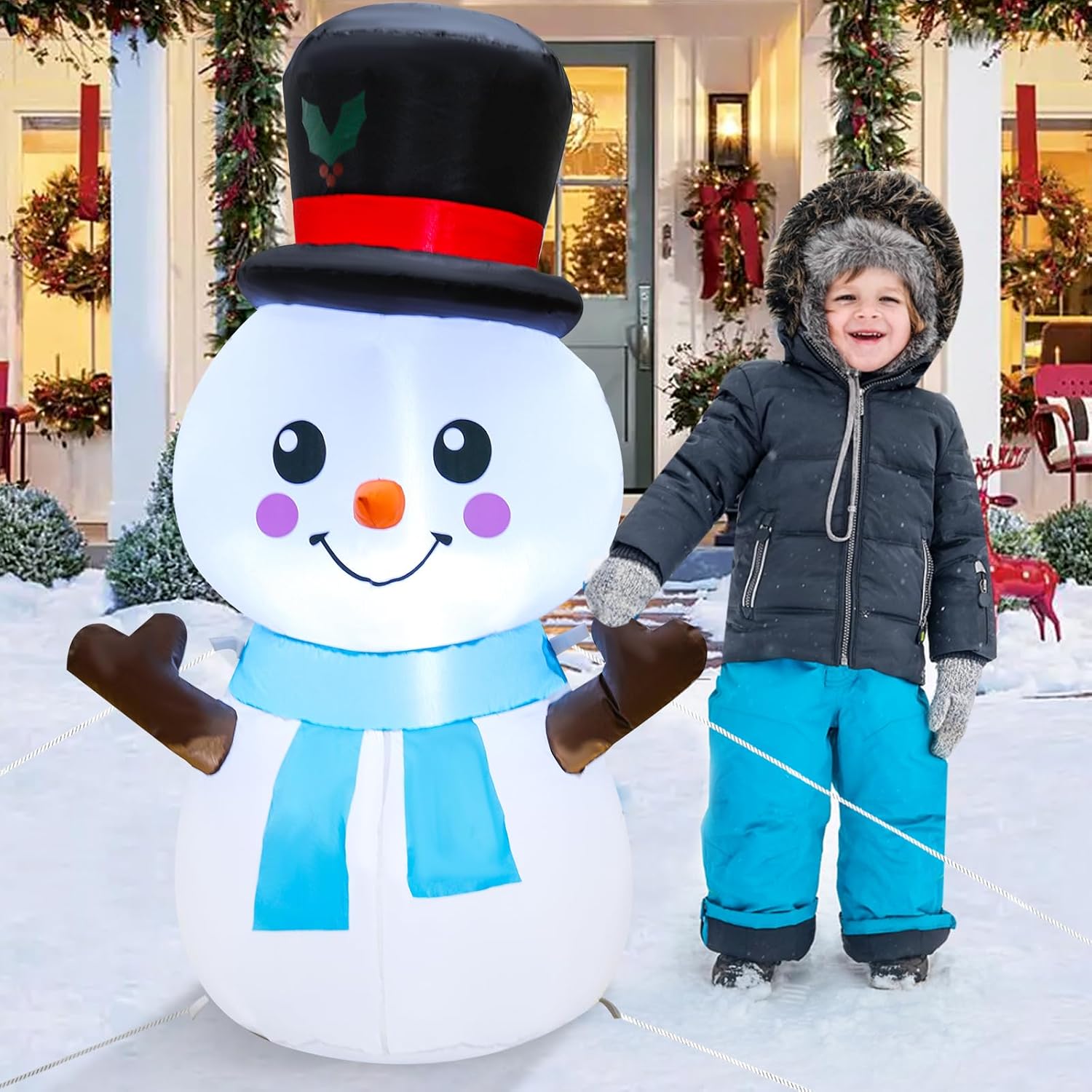 4ft Christmas Inflatables Snowman Outdoor Decorations with Build-in LEDs, Inflatable Snowman for Kids Outdoor Yard Garden Decorations 4ft Christmas Inflatables Snowman Outdoor Decorations with Build-in LEDs, Inflatable Snowman for Kids Outdoor Yard Garden Decorations