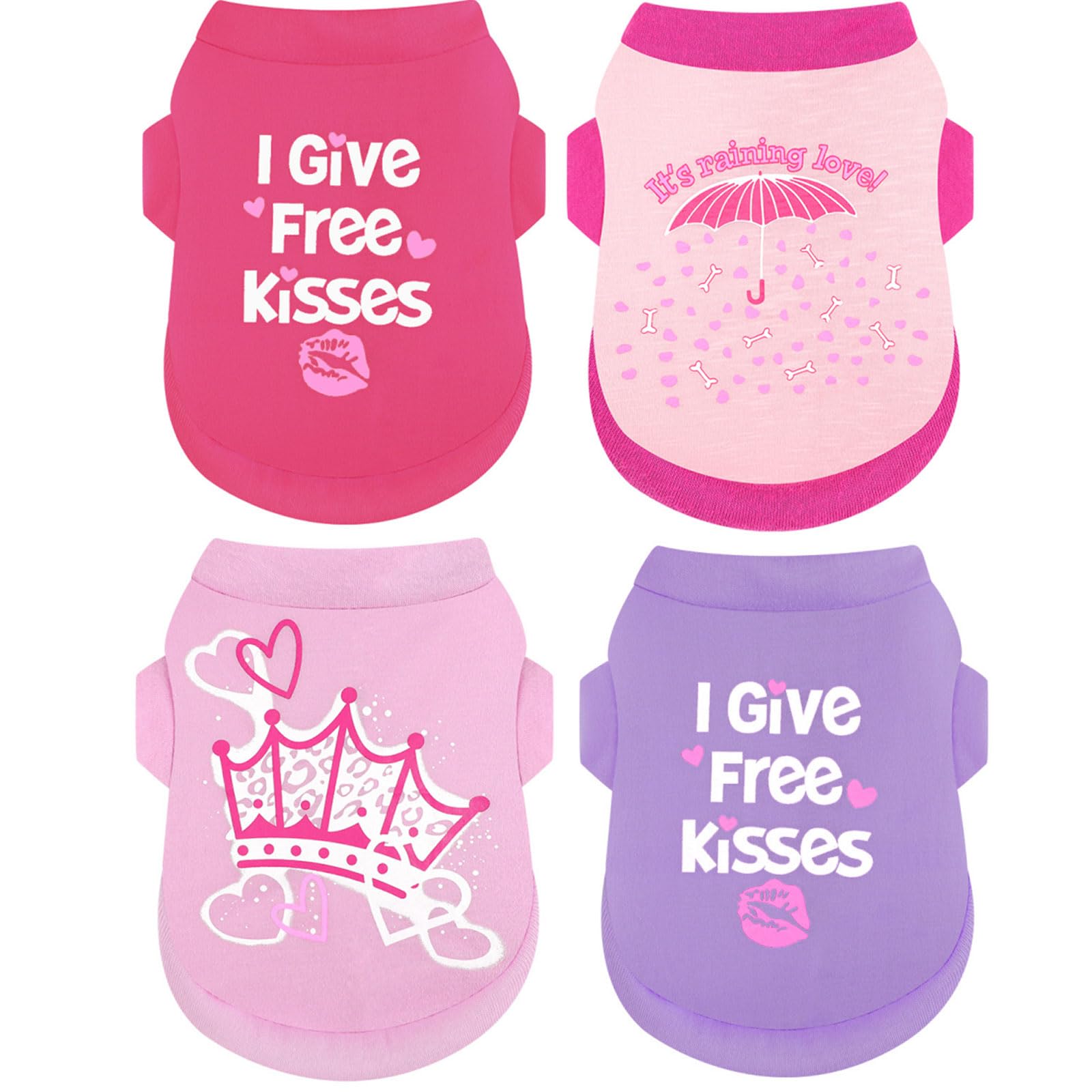 4Pack Dog Shirts for Small Dogs Girl Boy Dog Shirt Vest Soft Stretchy Puppy Clothes Sleeveless Colorful Sweatshirt Small Puppy Outfit for Chihuahua