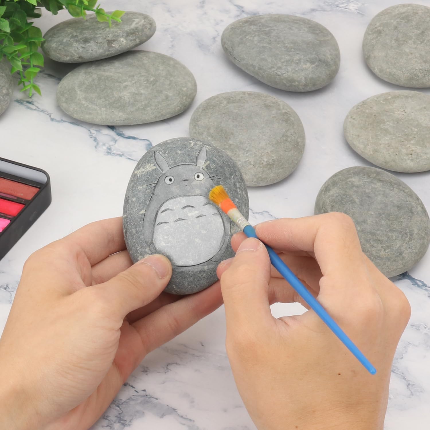 35 PCS Premium Extra-Large Rocks for Painting, 3-4 Inch Craft Stones for Art and DIY Projects, Flat Rocks for Adults – Natural River Rocks Creative for Crafting