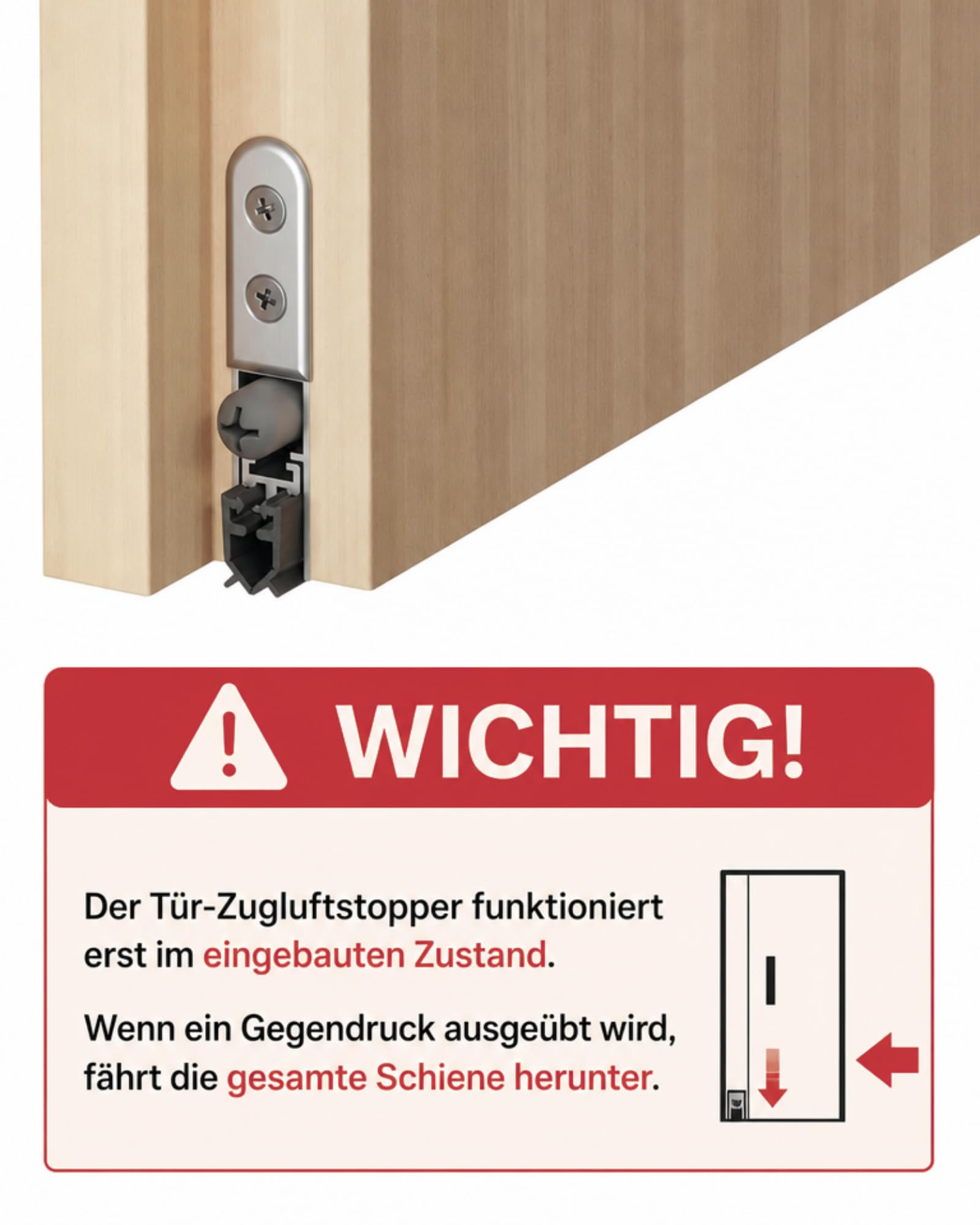 Gedotec absenkbare Bodendichtung - Silber grau | 1 Stück Türbodendichtung automatisch | DDS 12 | Länge 1030 mm - kürzbar | Absenkdichtung Zugluftstopper | Dichtung für Türen kältefeind windschutz tür