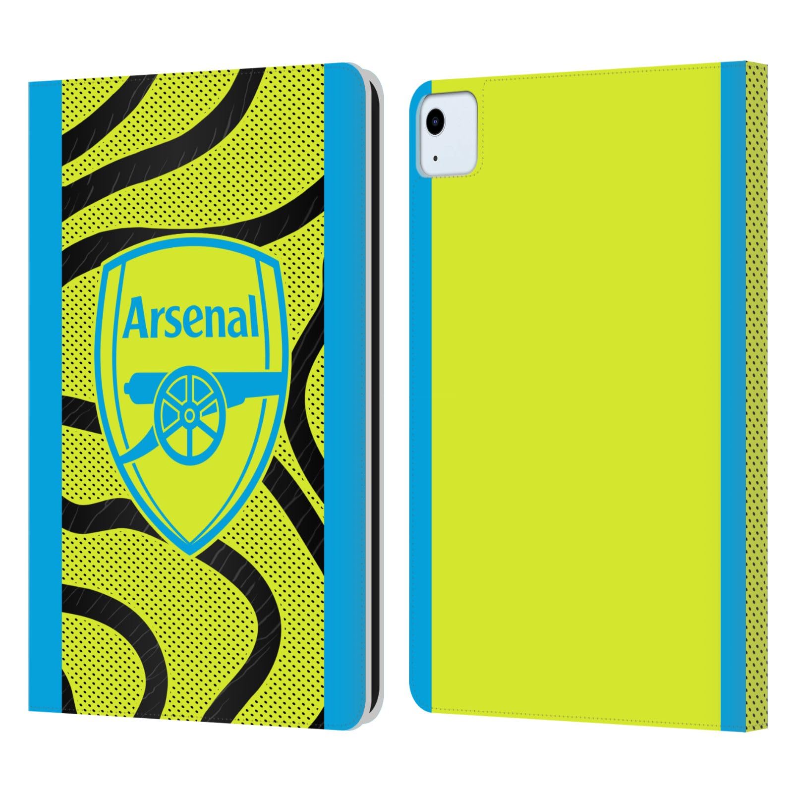 Head Case Designs Officially Licensed Arsenal FC Away 2023/24 Crest Kit Leather Book Wallet Case Cover Compatible with Apple iPad Air 11 2020/2022/2024