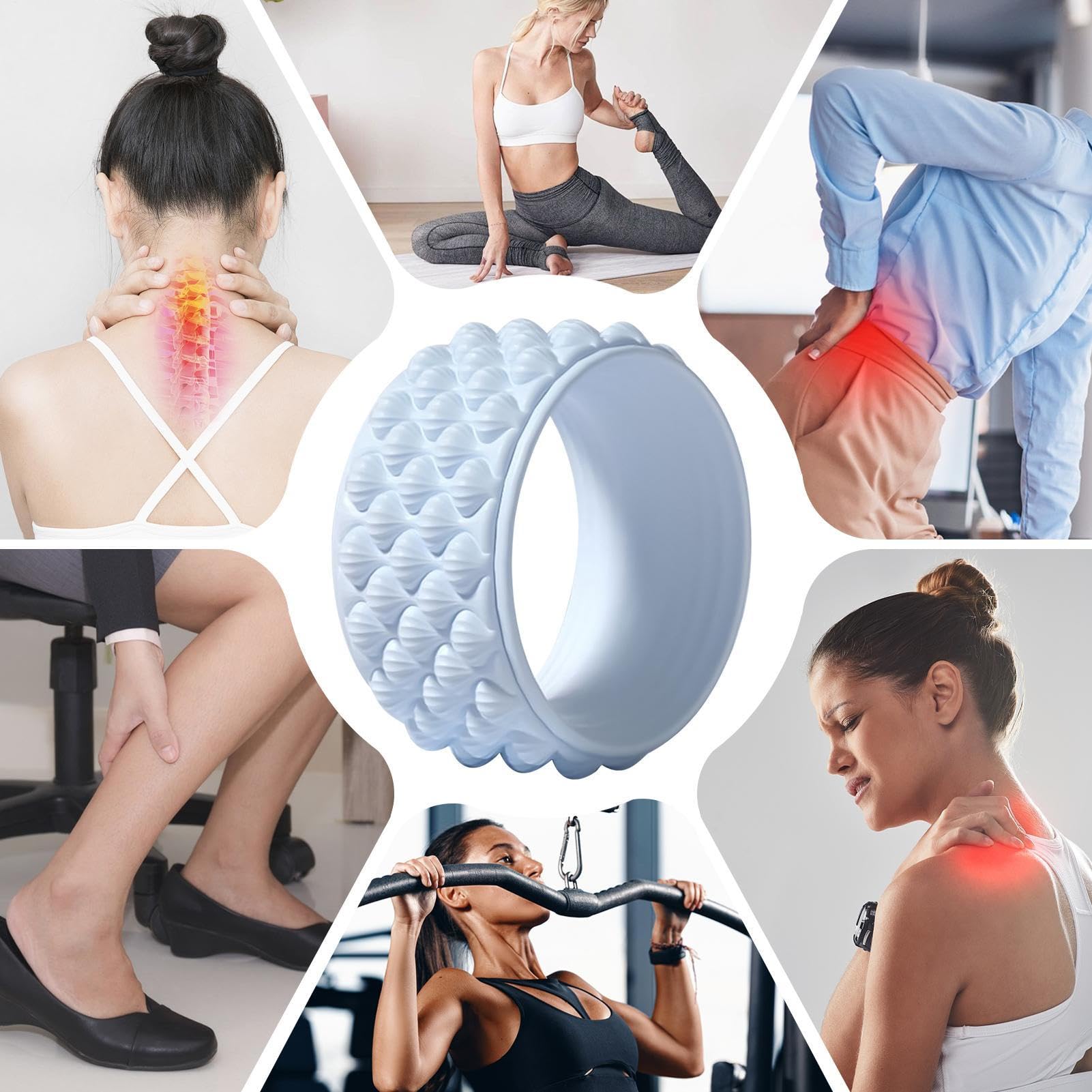 Rullo per la schiena – Relax Yoga Massaggiatore, strumento di muscolare | Dispositivo per esercizi a punto trigger tutto il corpo, per il fitness, supporto per il recupero per