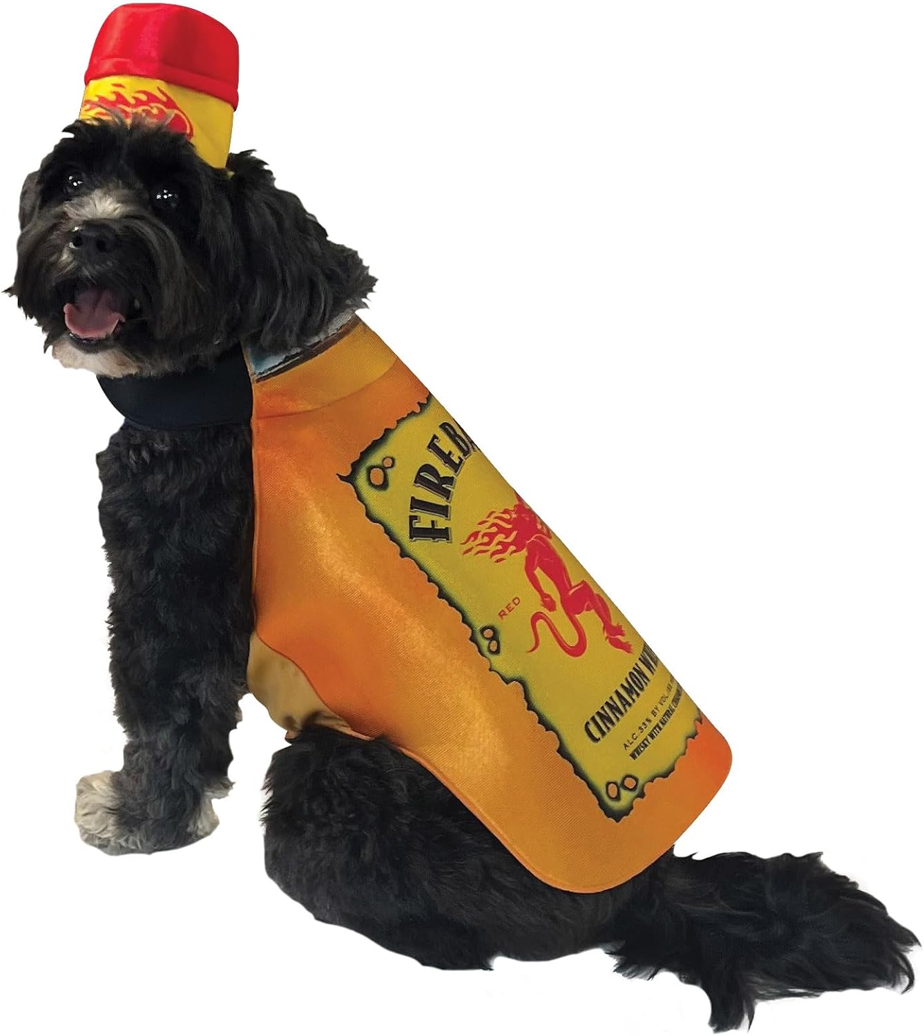Halloween Pet Costumes, Rasta Imposta Fireball Bottle Dog Costume, Size Large - X-Large