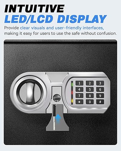Miniatura 6 de Caja fuerte grande para oficina en casa con alimentación USB-C, alarma y bloqueo digital, caja fuerte de gabinete de seguridad de 3.0 pies cúbicos