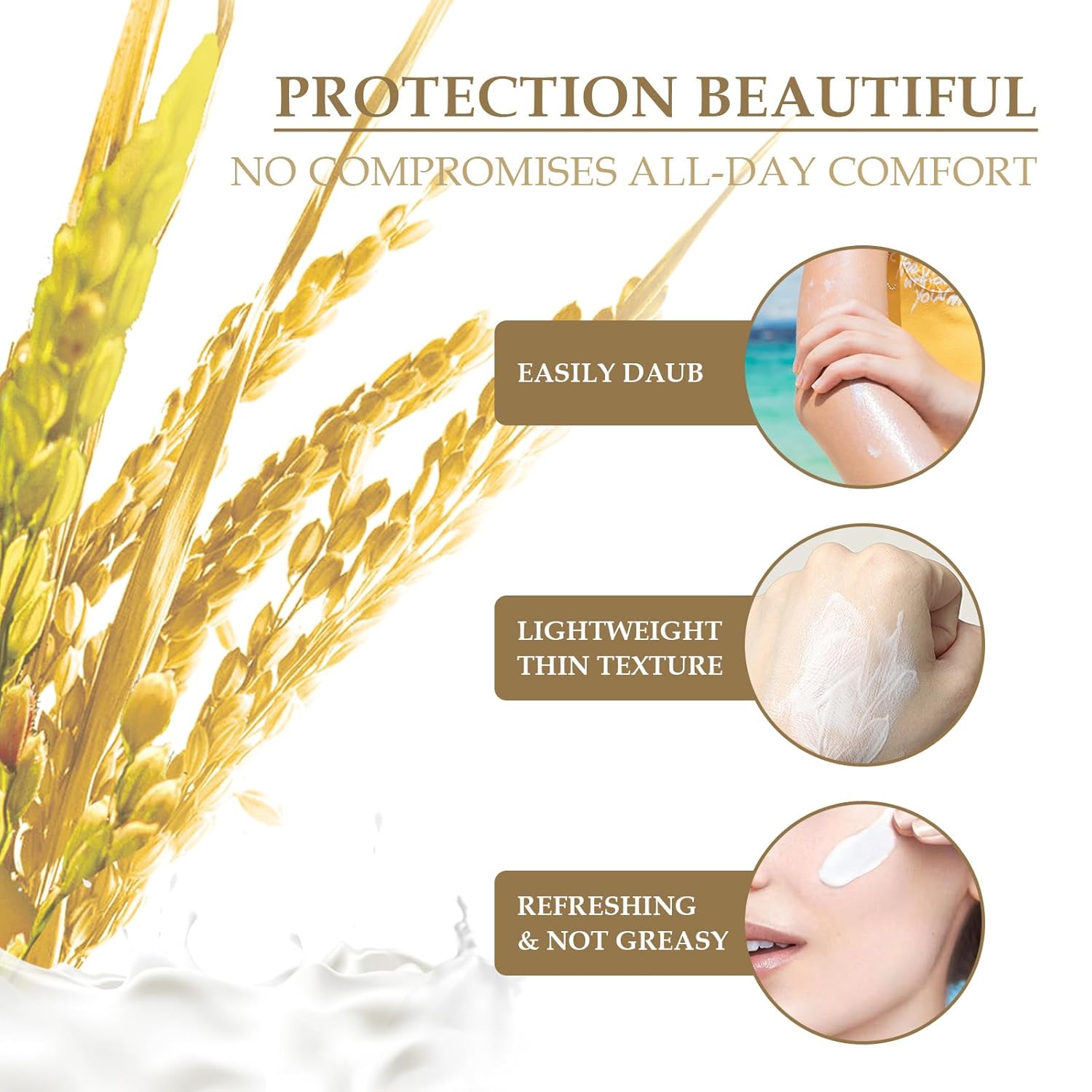 2PCS Relief Sun Organic sunscreen SPF50, Korean Skin Care Solution for All Skin Types, ++++PA++++ Rice and Probiotics, 50ml Nourishing Skin Protection and UV Defens - Image 2