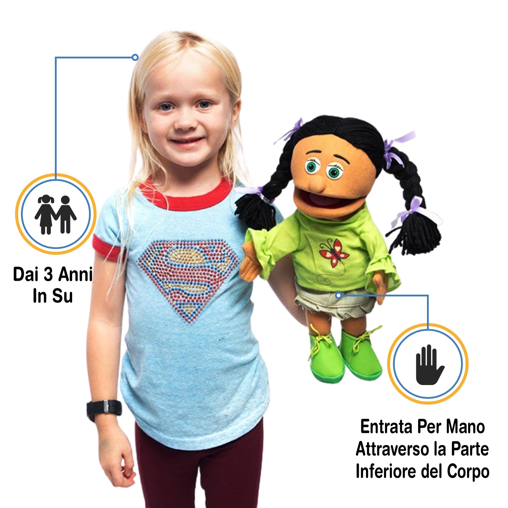 14" Jasmine (Hispanic) by Silly Puppets