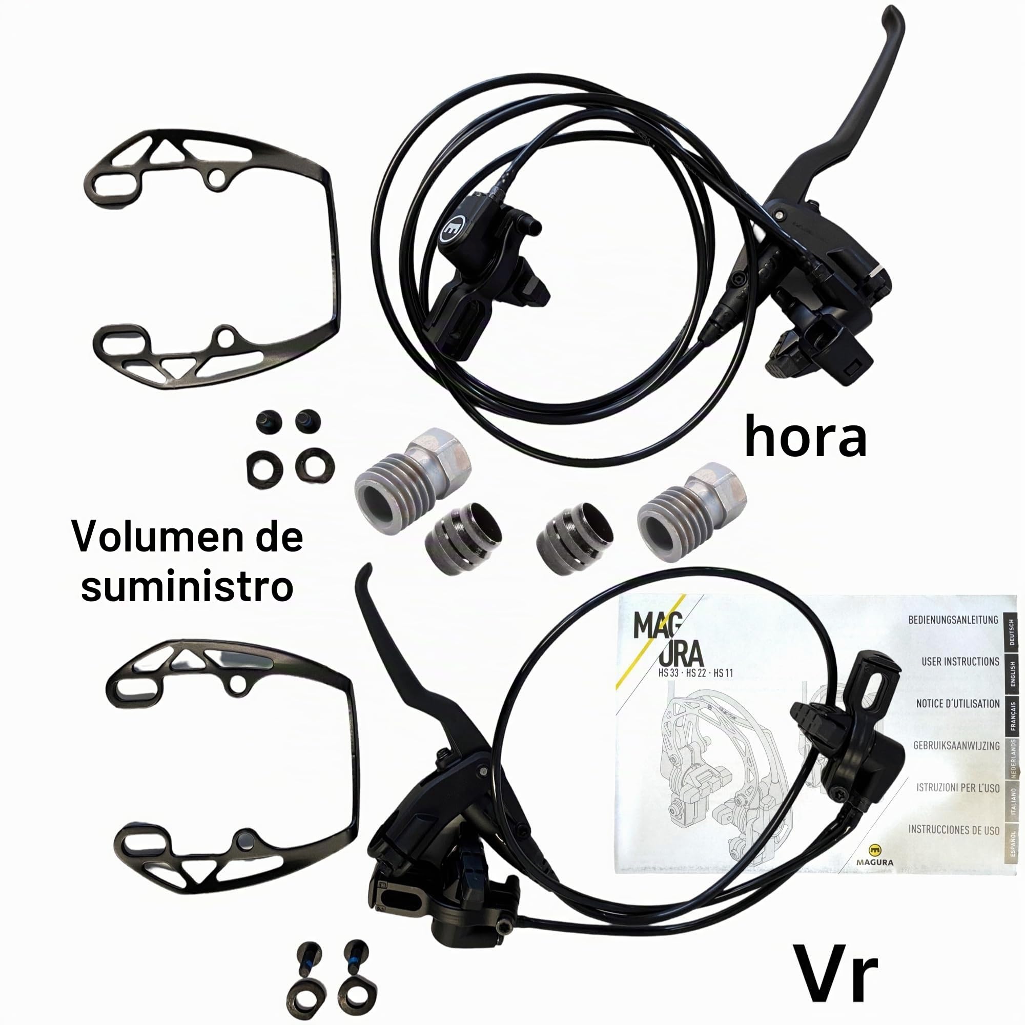 Magura HS11 - Freno de llanta hidráulico para bicicleta Evo2 Trekking City Ebike Tour Freno delantero y trasero completo