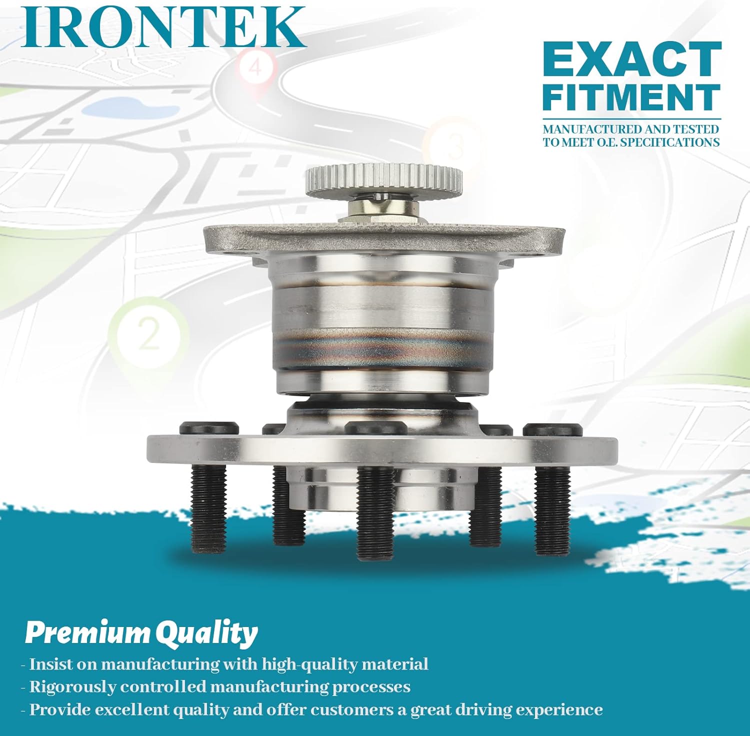 IRONTEK Rear Wheel Hub and Bearing Assembly 512310 Compatible for Lexus 92-01 ES300/99-03 RX300, for Toyota 92-01 Camry/97-01 Camry CE/95-04 Avalon, W/ABS 5 Lugs Wheel Hub Assembly 2 PCS