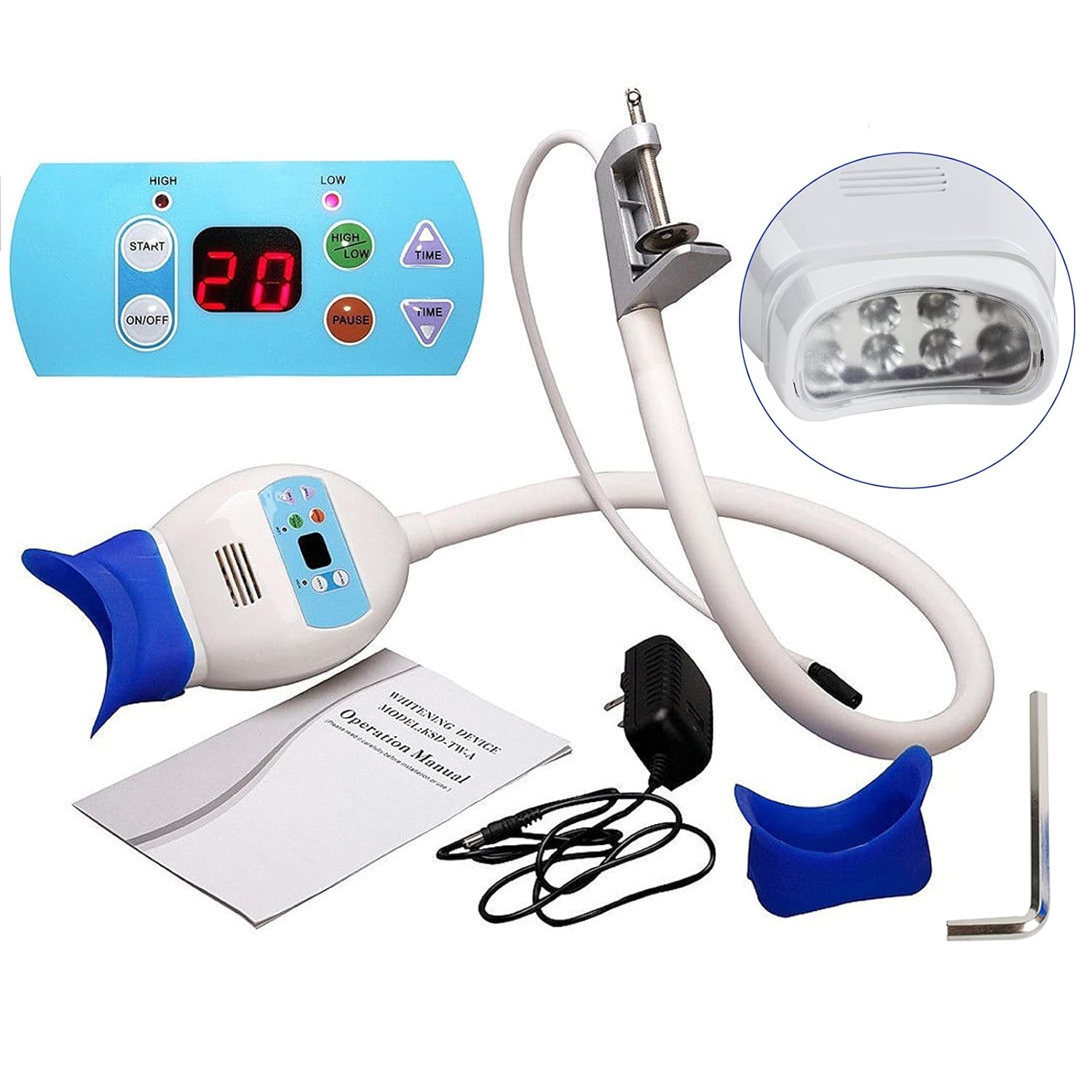 funwill Dental Teeth Whitening Machine LED Light Professional Oral Care Accelerator Teeth Cold Light Lamp Arm Holder Holding on Dentist Chair : Beauty & Personal Care