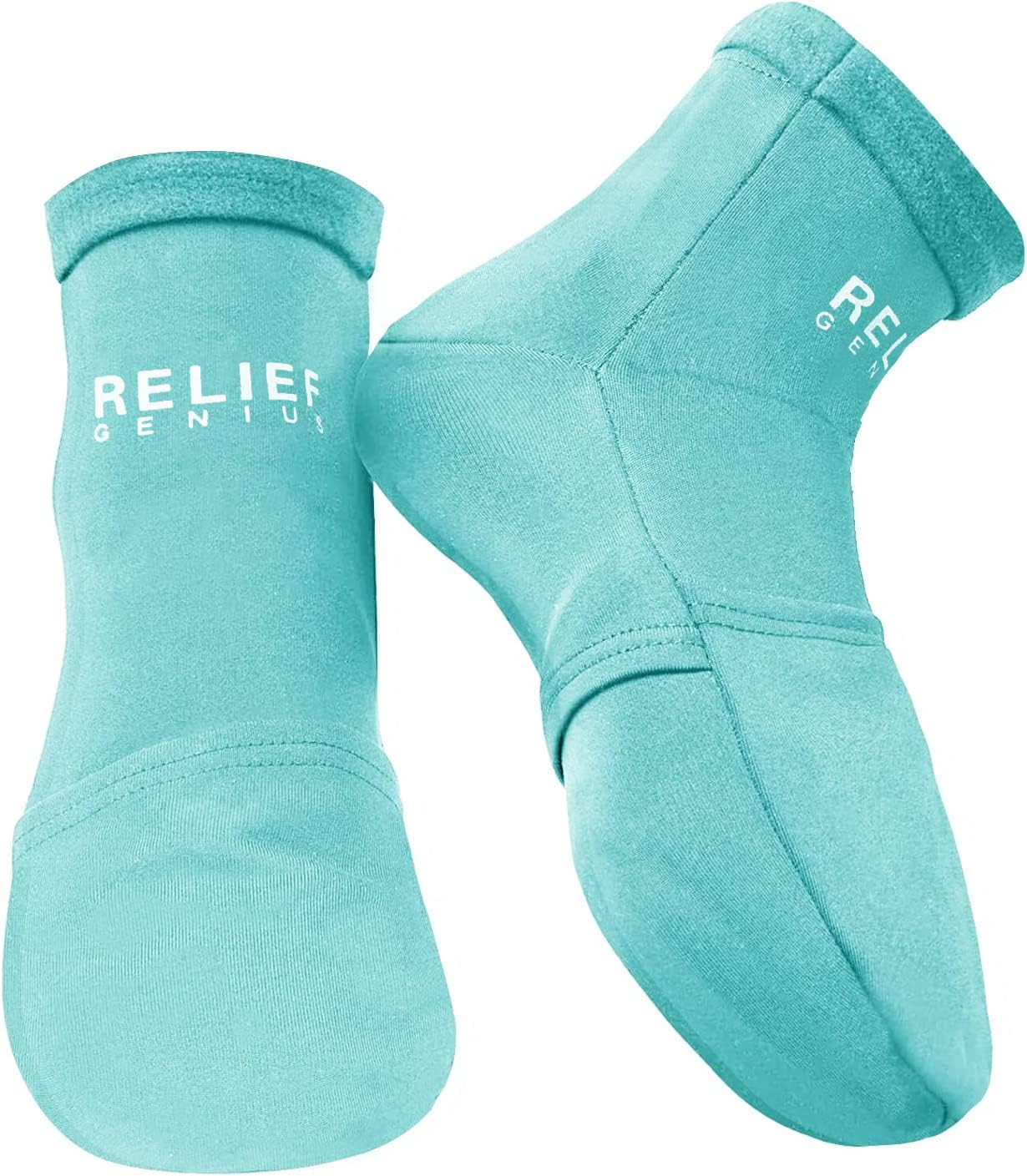 Relief Genius Cold Therapy Socks with Reusable Gel ice Packs Achieve