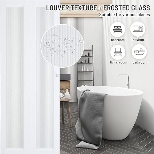 Miniatura 20 de BARNER HOME Puerta de armario, puertas plegables Full Lite con panel de vidrio con junco, fácil montaje, puertas plegables con kits de herrajes