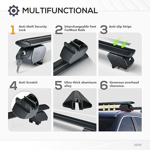 Miniatura 4 de EYOUHZ Barras transversales de techo resistentes de 350 libras compatibles con Hyundai Palisade XRT SE SEL Limited 2019 2020 2021 2022 2023 con