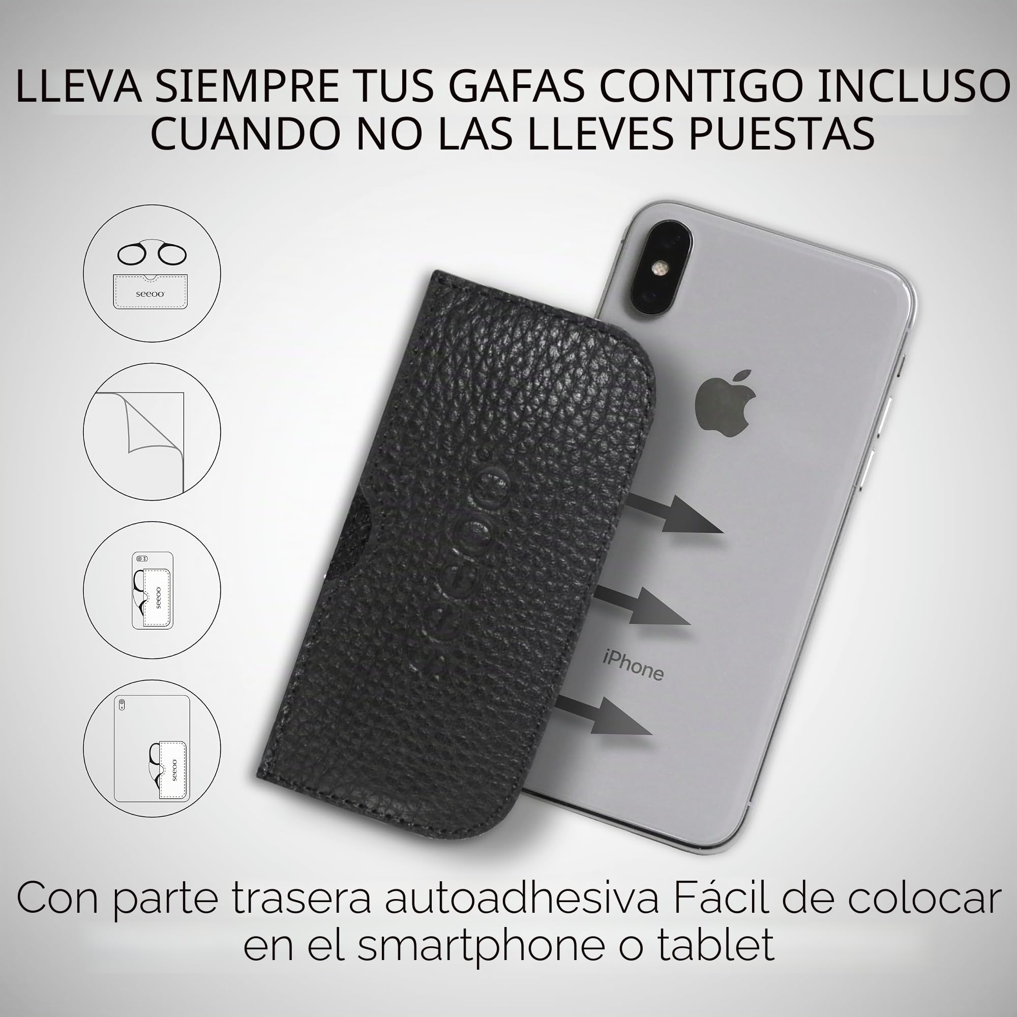 seeoo One – Gafas de lectura compactas sin aros de 1.50, 2.00, 2.50 – Ideal para viajes y viajes, incluye funda, ligera y portátil, perfecta para el día a día